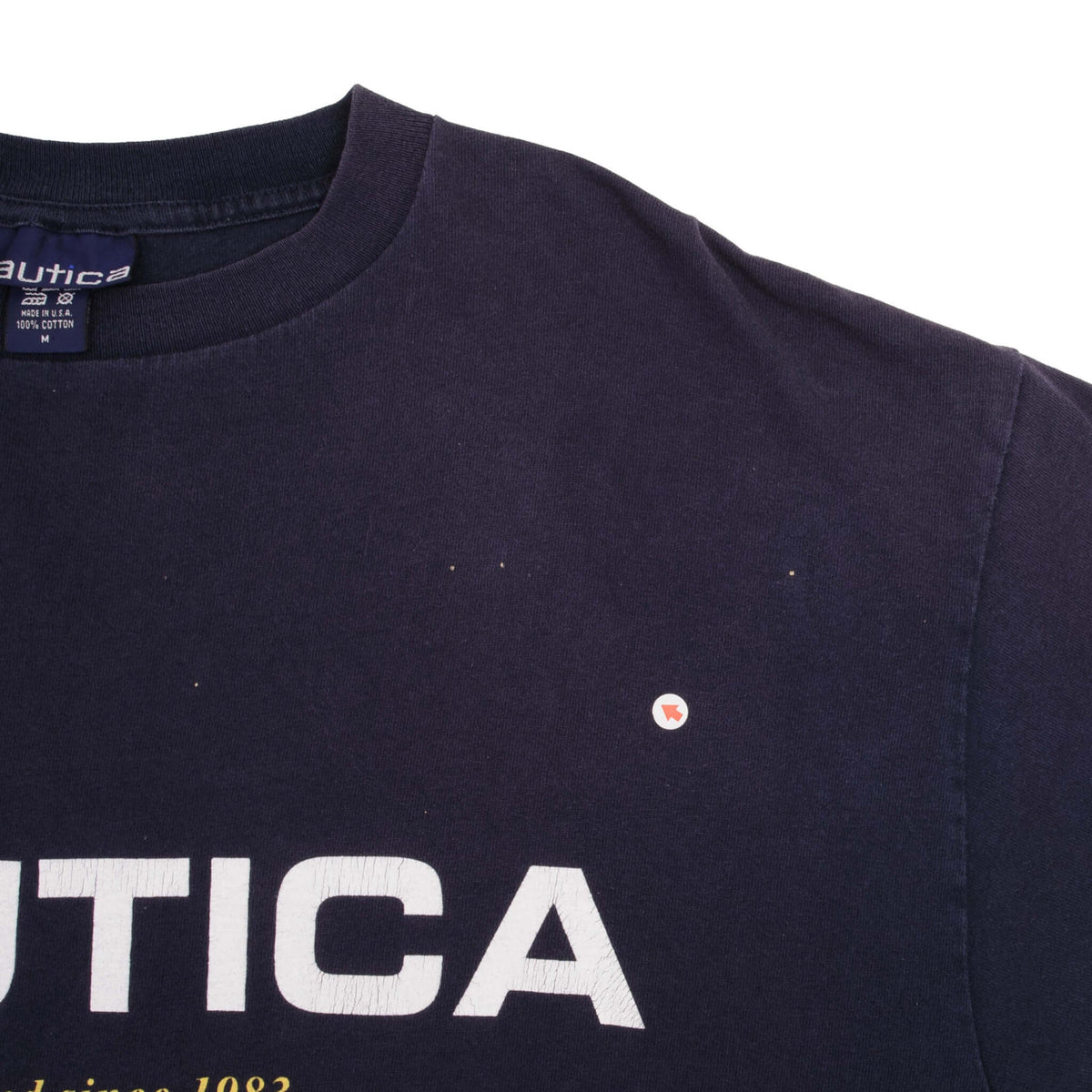 VINTAGE NAUTICA SPELLOUT BLUE TEE SHIRT 1990S SIZE MEDIUM MADE IN USA