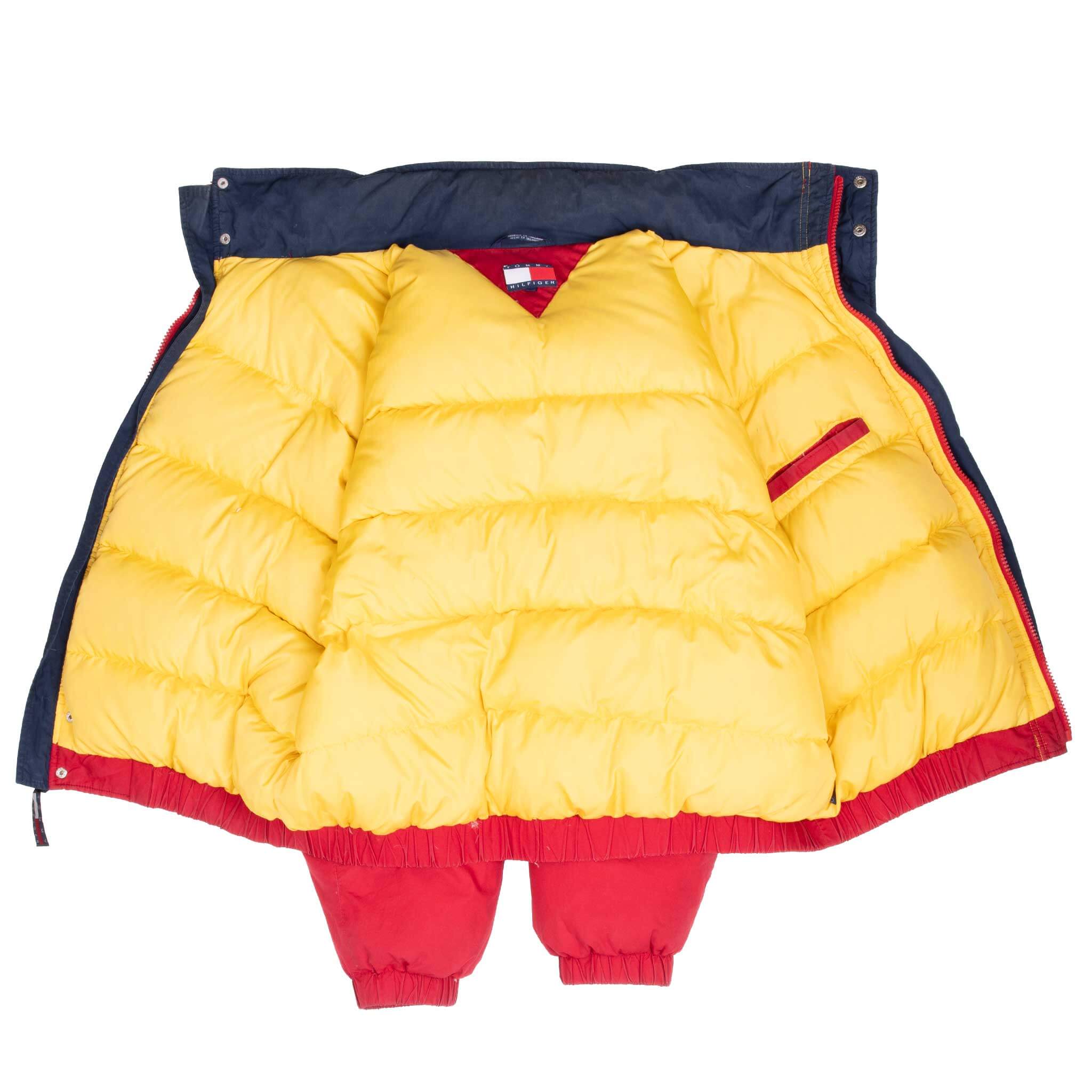 Vintage Tommy Hilfiger Red Puffer Jacket 1990S Size XL