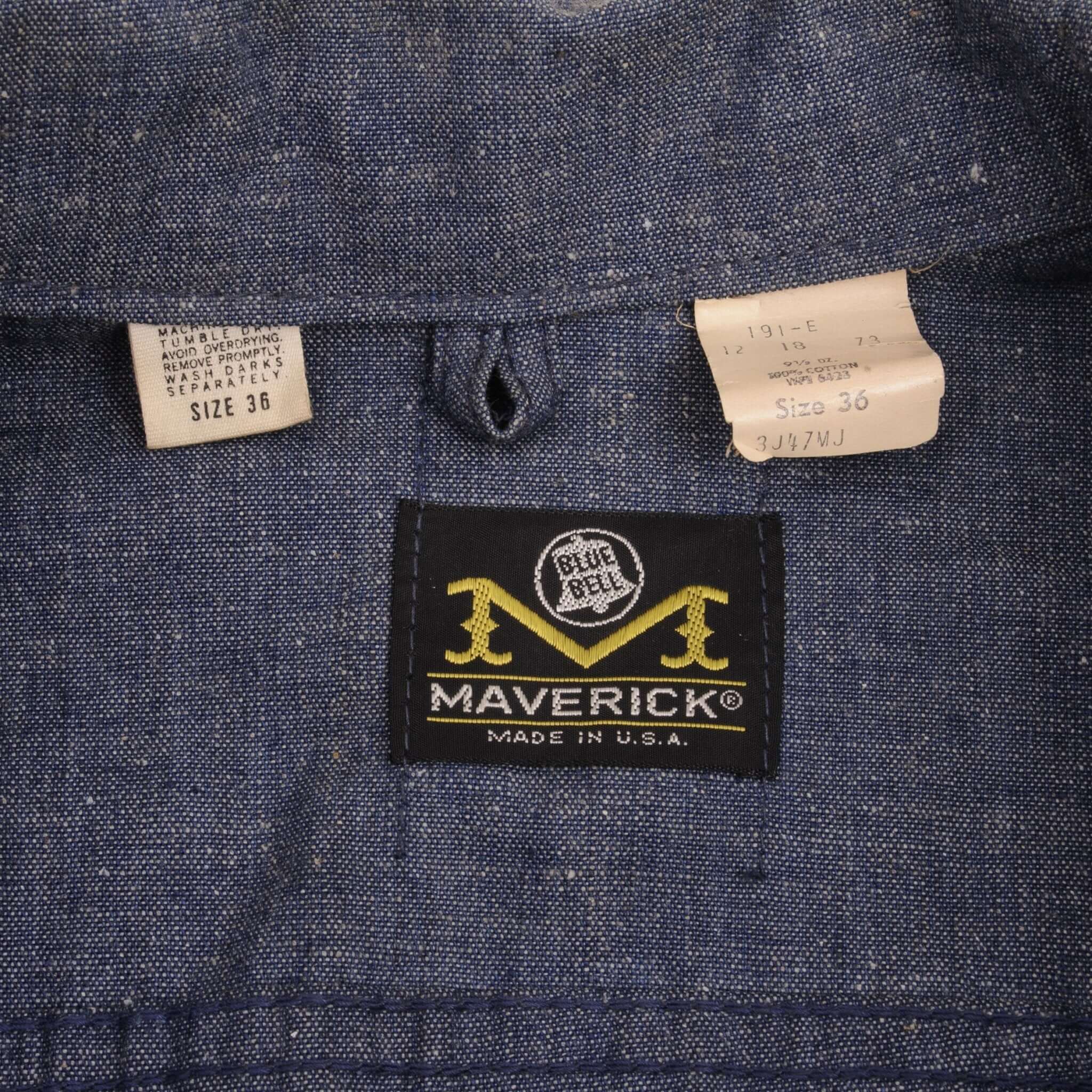 Vintage Maverick Denim Jacket 3J47Mj Size 36 Made In USA