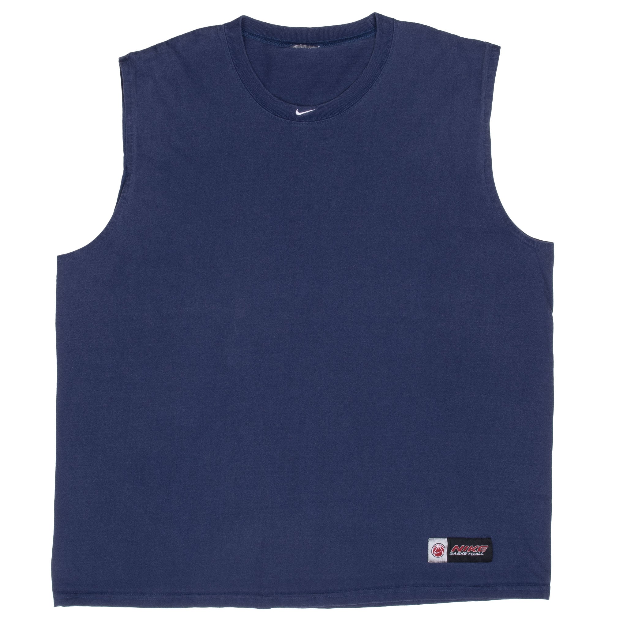 VINTAGE NIKE BASKETBALL CENTER SWOOSH NAVY BLUE TANK TOP TEE SHIRT 2000S XL