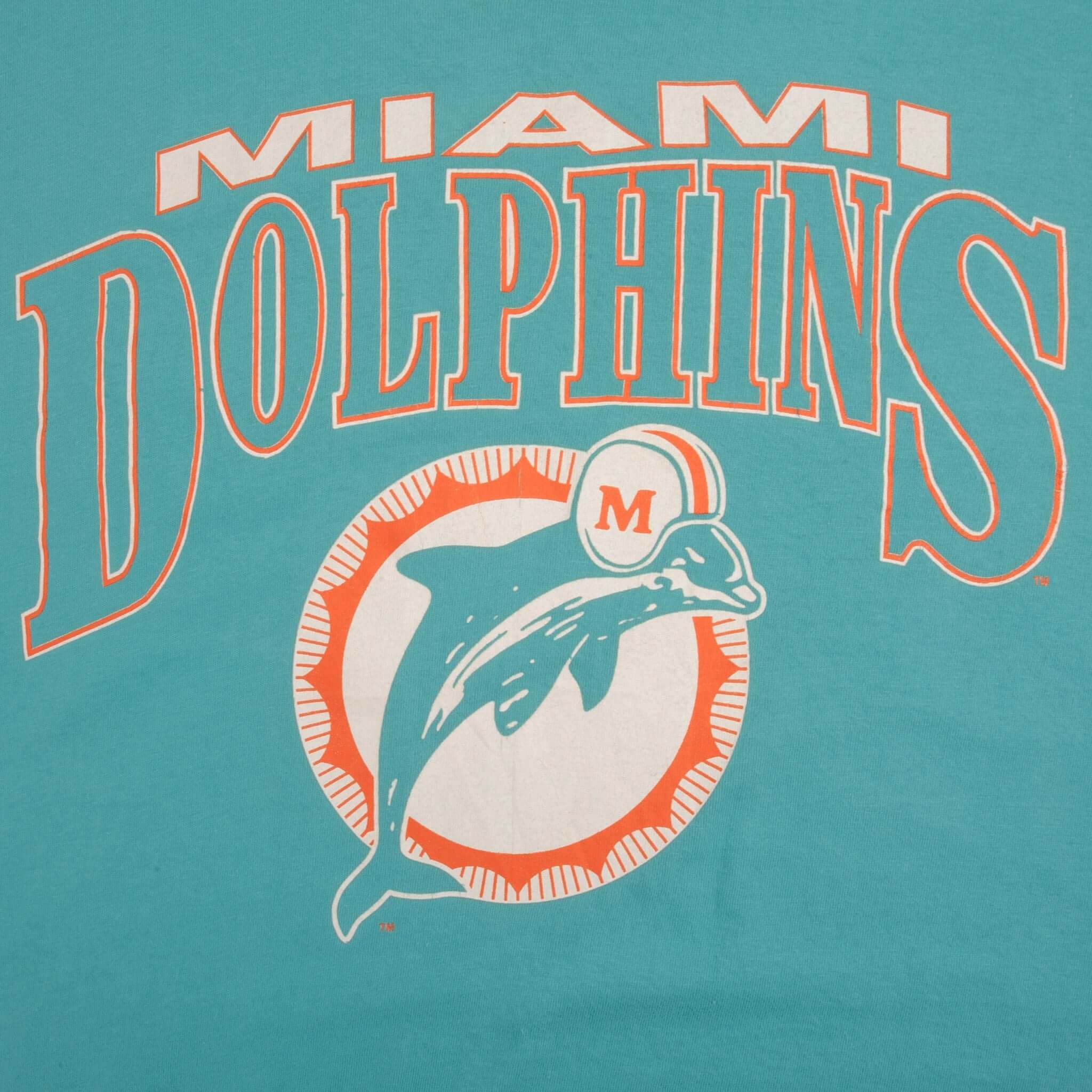 Vintage NFL Miami Dolphins 1990S Tee Shirt Size Large Made In Usa With Single Stitch Sleeves