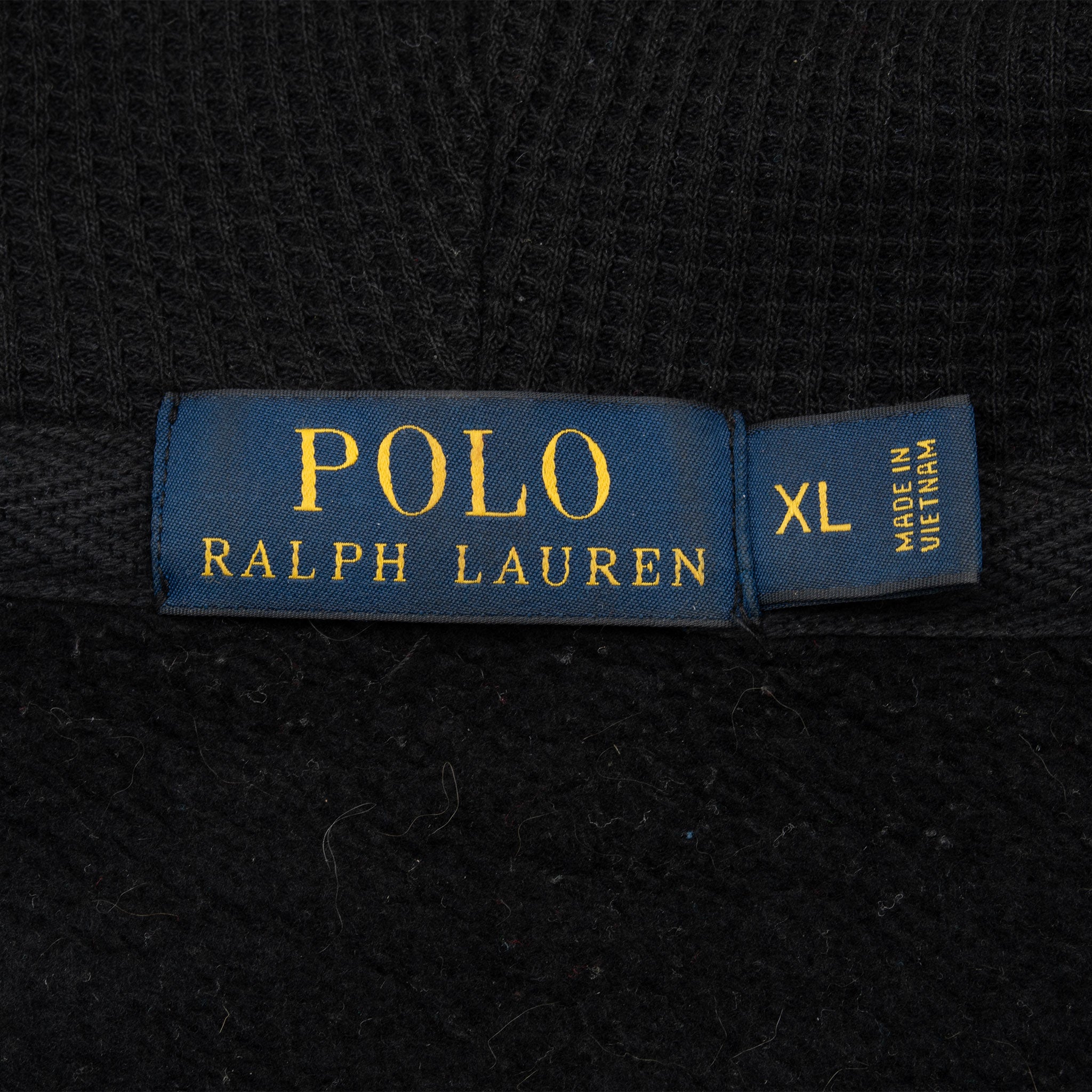 Vintage Ralph Lauren Full Zip Classic Black Hoodie Sweatshirt Size XL