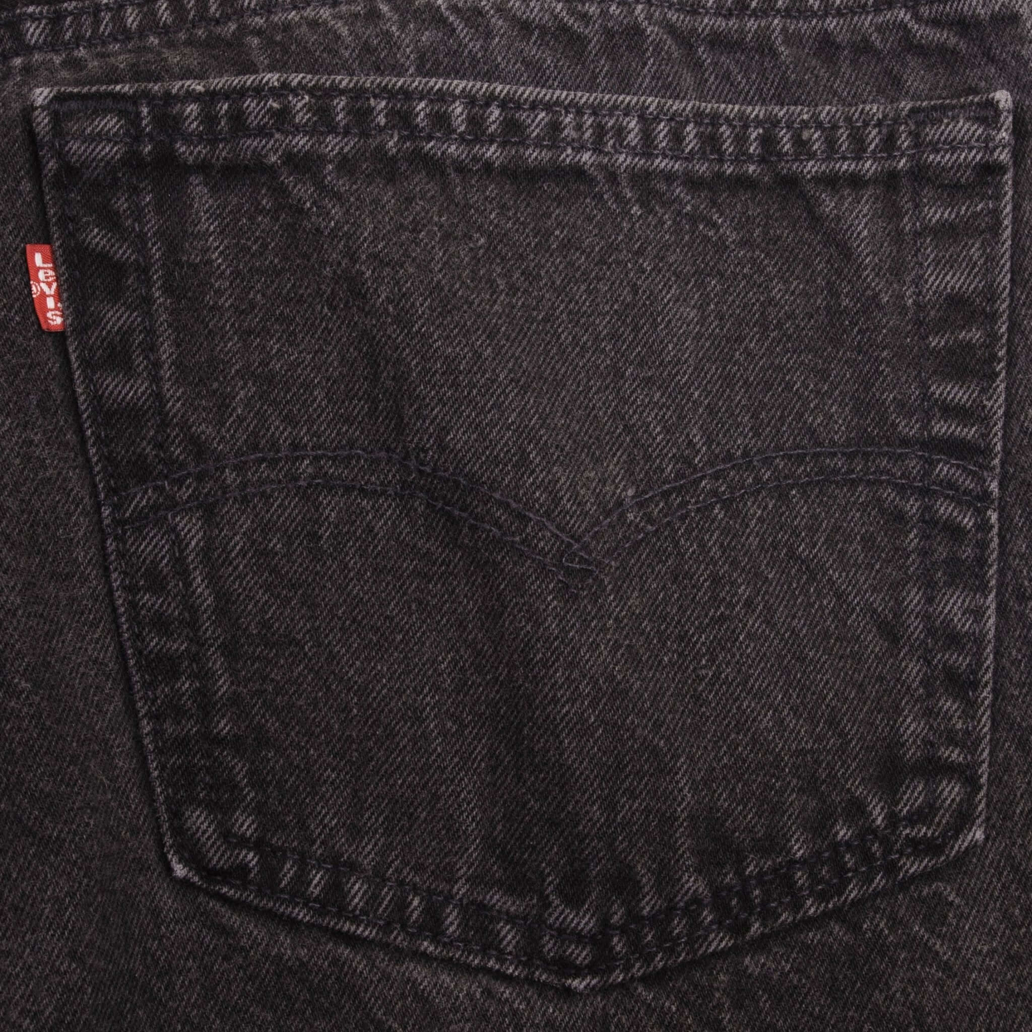 Beautiful Black Levis 501 Jeans Made in USA Size on Tag 42X30 Back Button #520