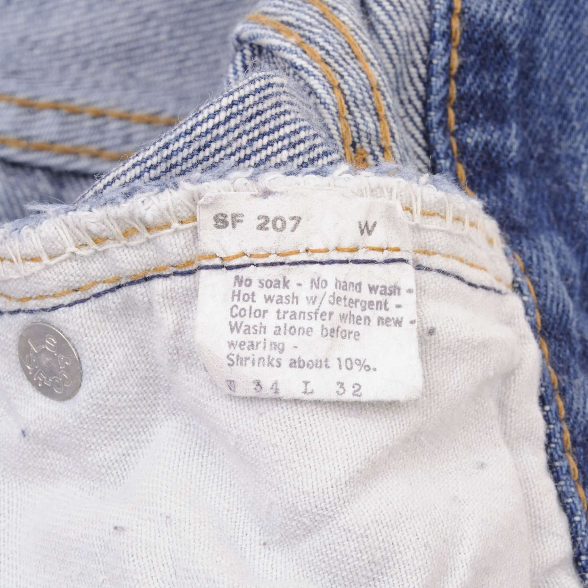 Beautiful Indigo Levis 501 Jeans 1980s Made in USA with Medium Wash With Blue Bar Tacks Size on tag 34X32 Actual Size 33X30 Back Button #558