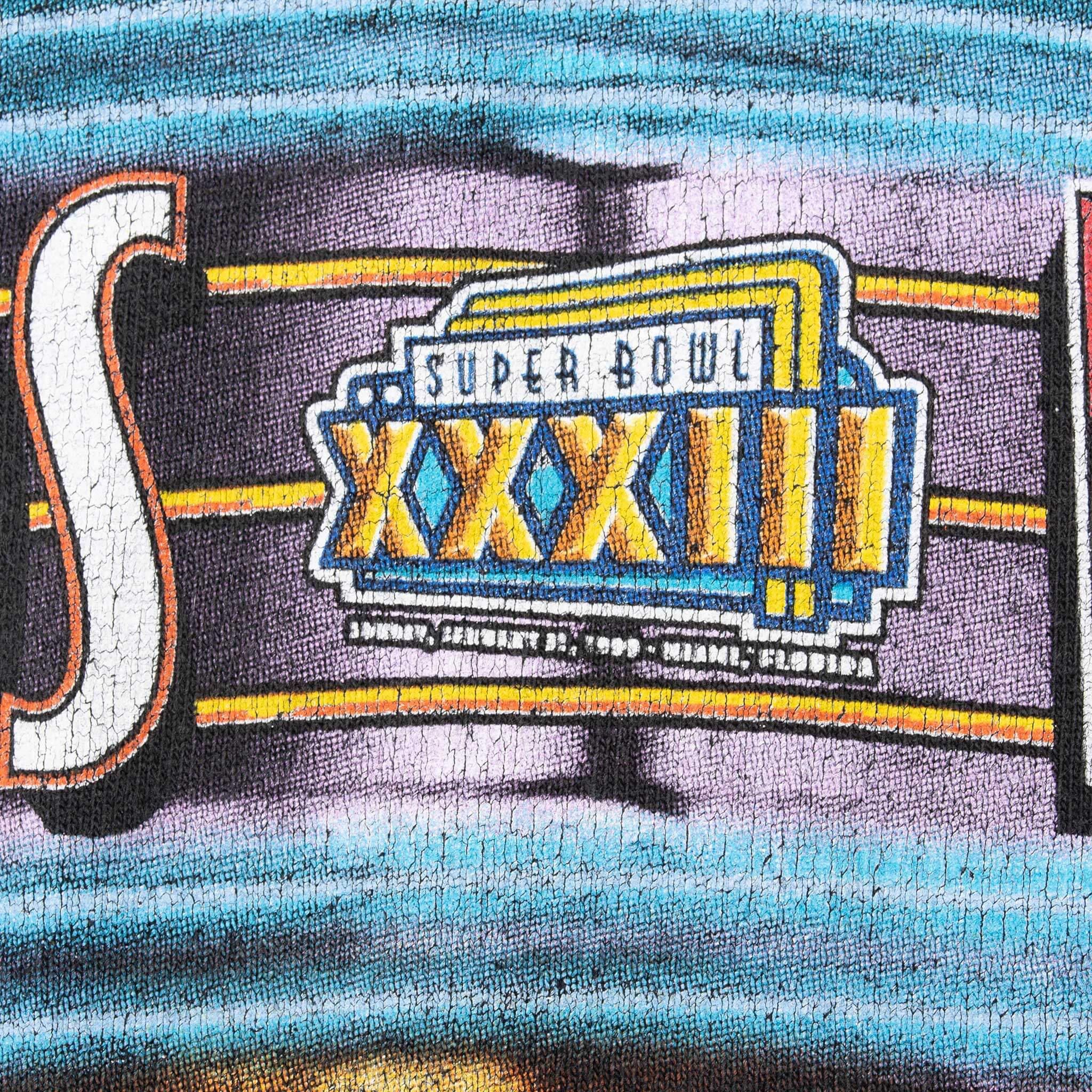 Vintage NFL Atlanta Falcons VS Denver Broncos Super Bowl XXXIII 1999 Black Tee Shirt Size Medium