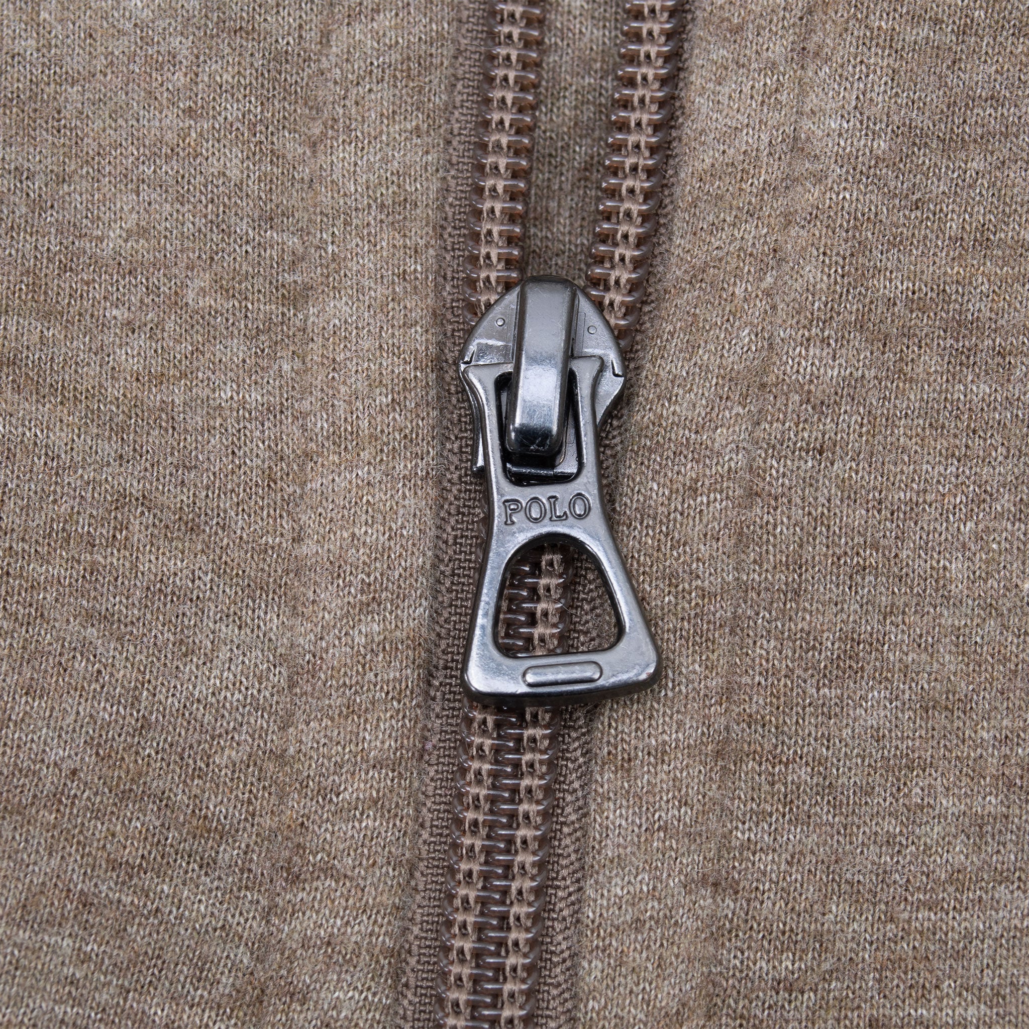 Polo Ralph Lauren Light Brown Quarter Zip Sweatshirt Size Small Deadstock