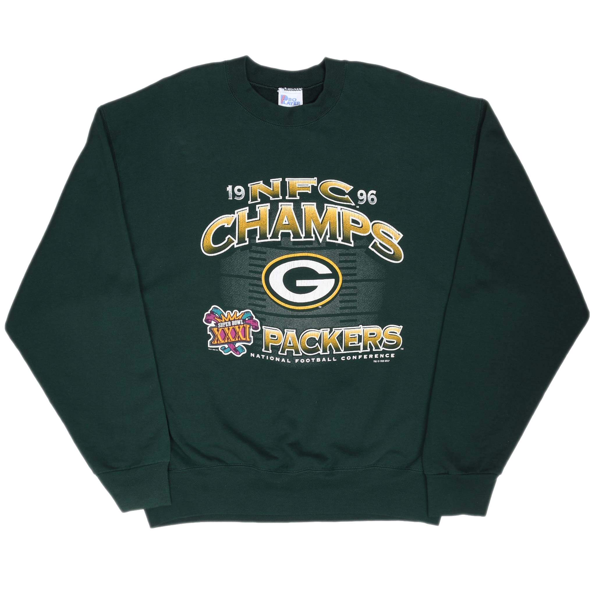 Vintage Nfl Green Bay Packers Nfc Champions 1996 Sweatshirt Size XL Made In USA