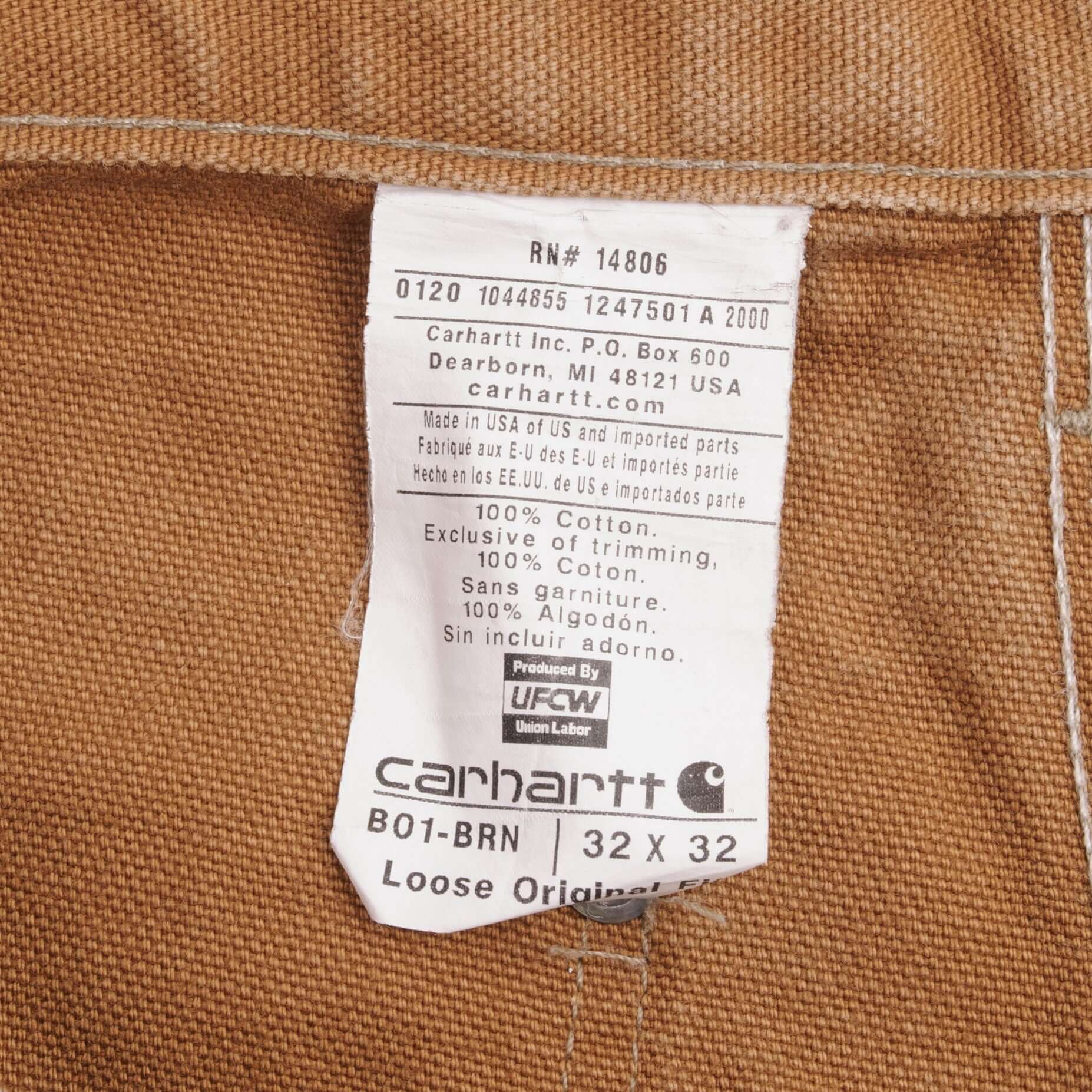 Vintage Carhartt Carpenter Double Knee Sandstone Pants Size 32X32 Made In USA Size on Tag 32X32  Actual Size 30X31