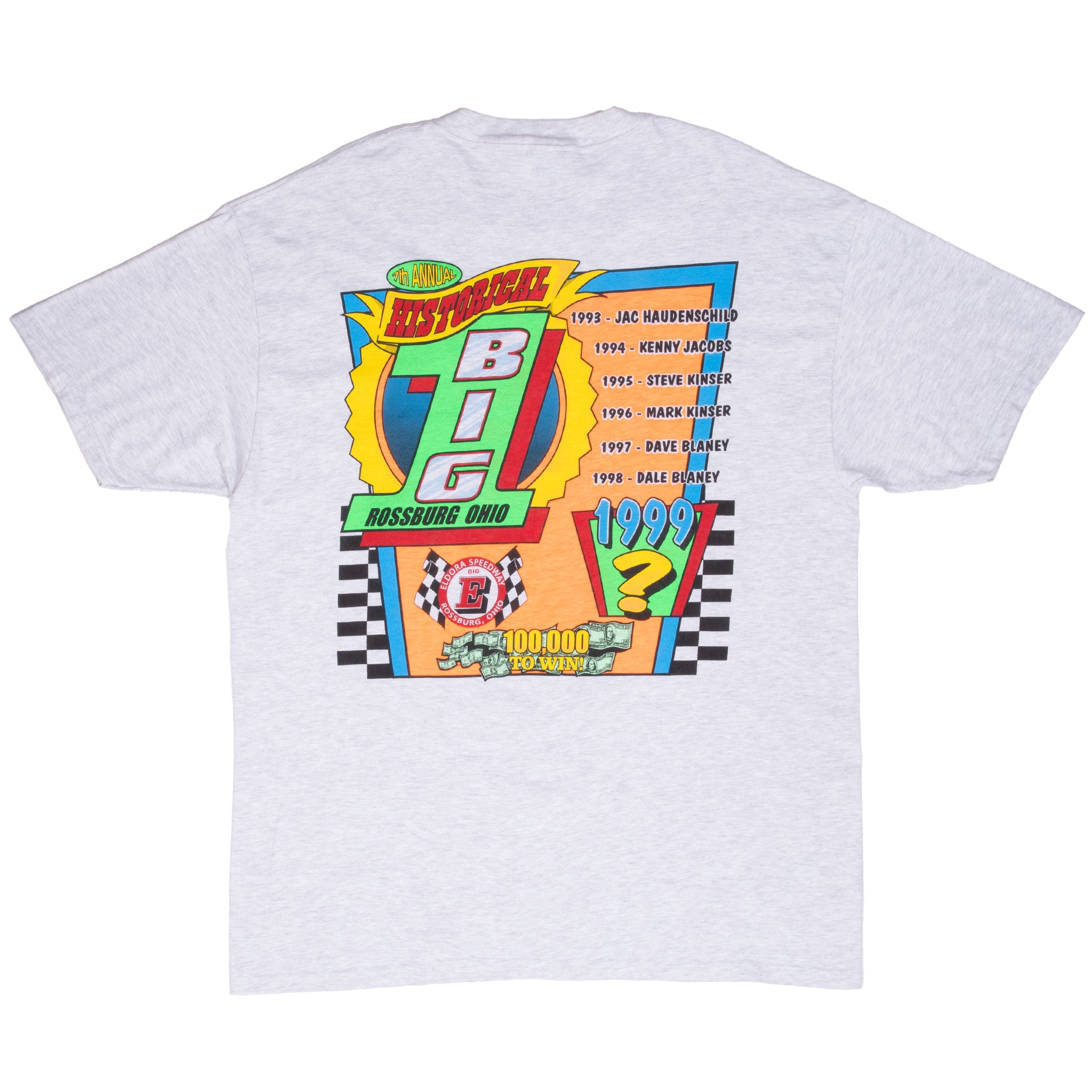 Vintage Racing Big Rossburg Ohio Speedway 1999 Tee Shirt Size XL