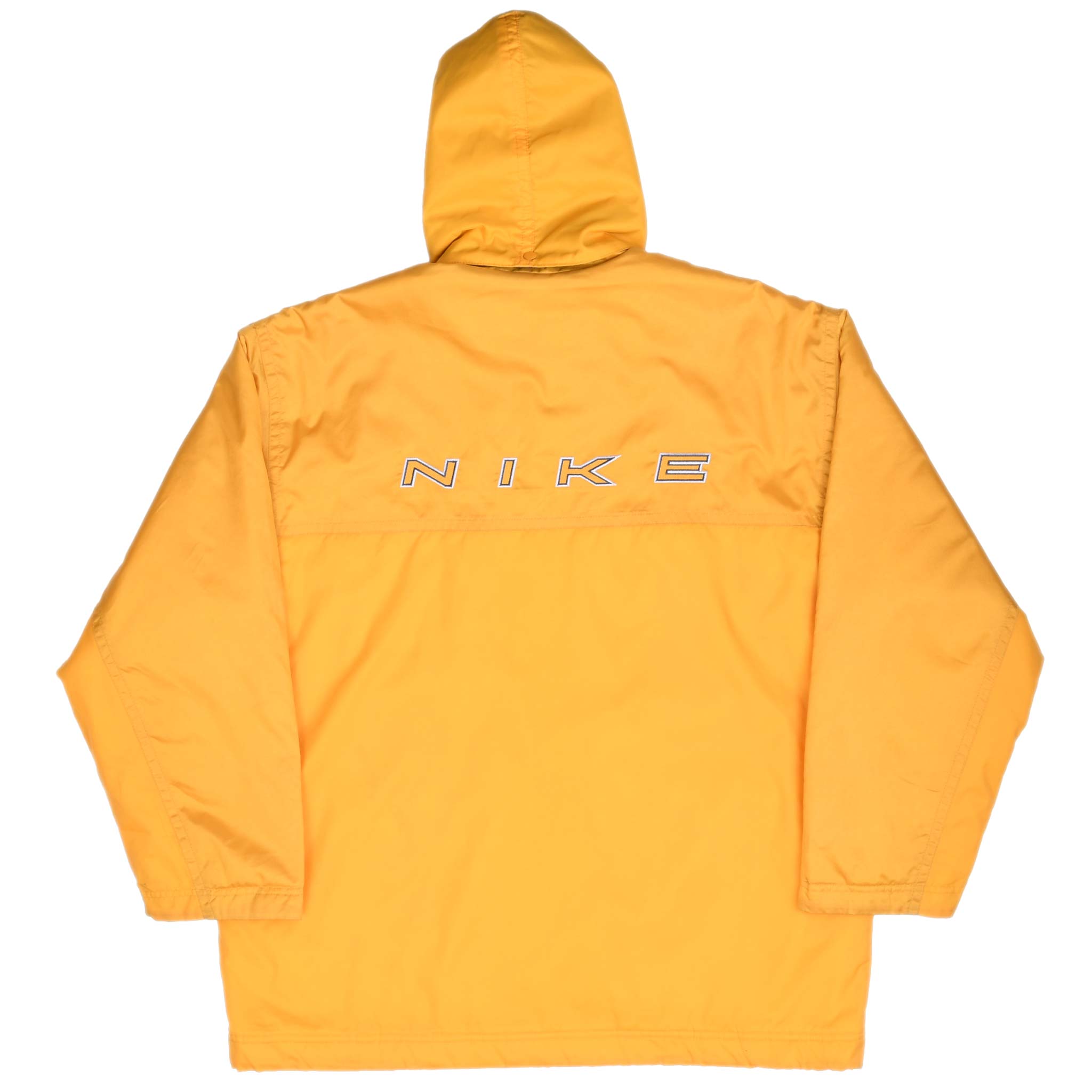 Vintage Nike Spellout Yellow Windbreaker Rain Jacket 1990S Size Medium
