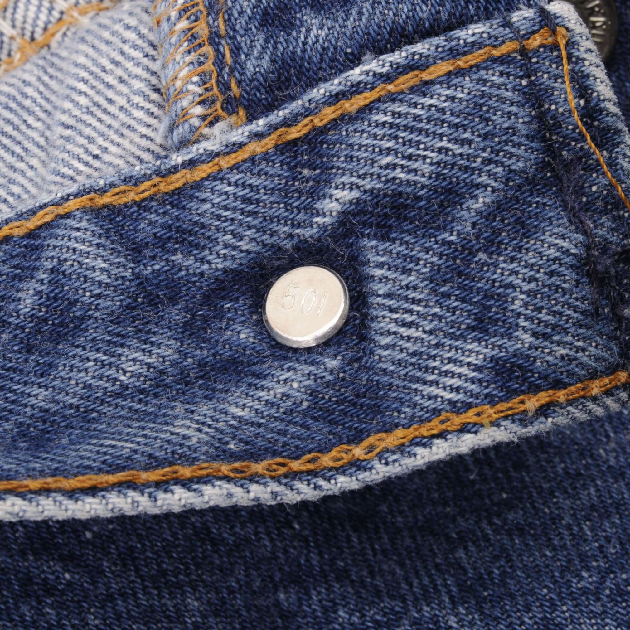 Beautiful Indigo Levis 501 Jeans 1980s Made in USA with Medium Wash Size on tag 34X40 Actual Size 33X37 Back Button #501