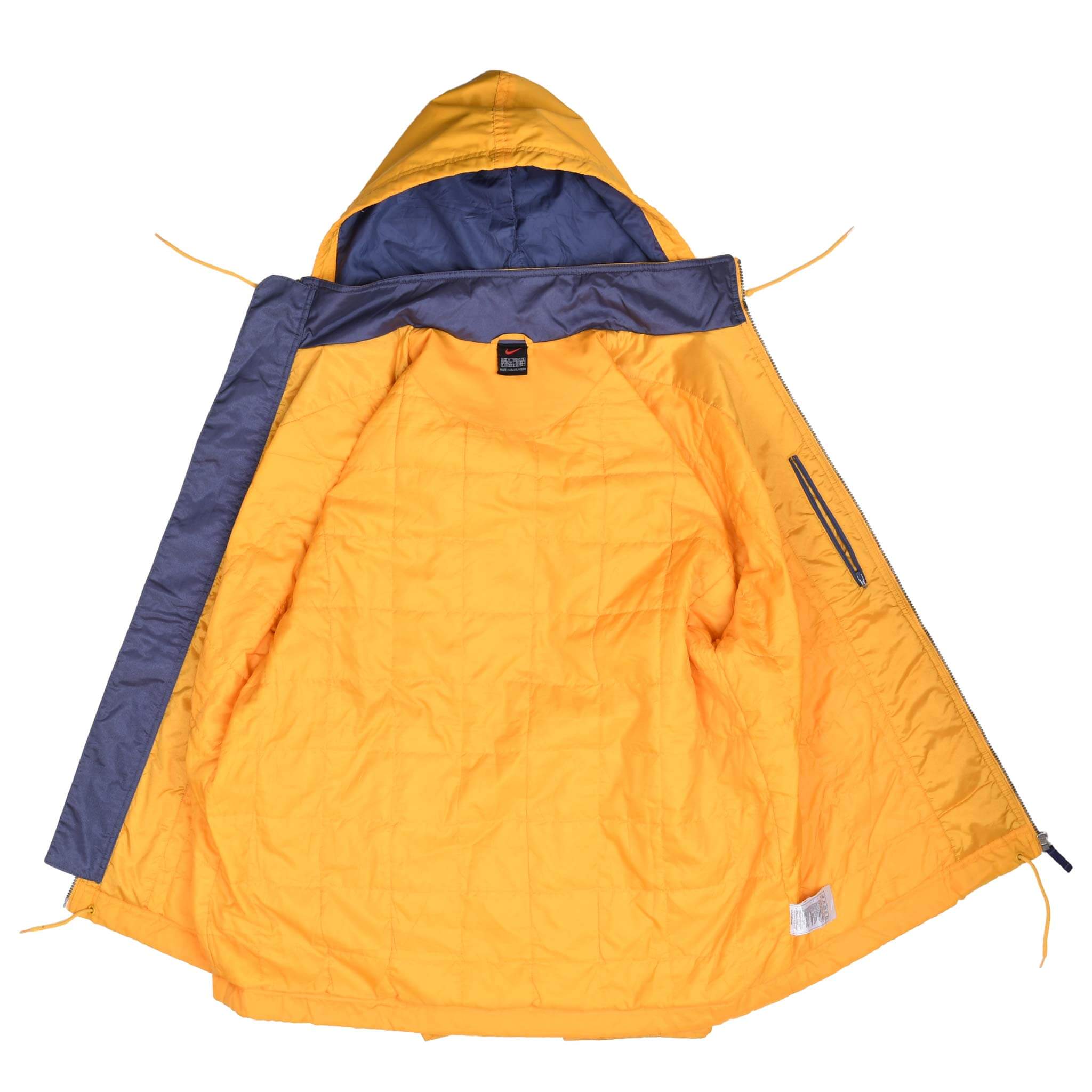 Vintage Nike Spellout Yellow Windbreaker Rain Jacket 1990S Size Medium