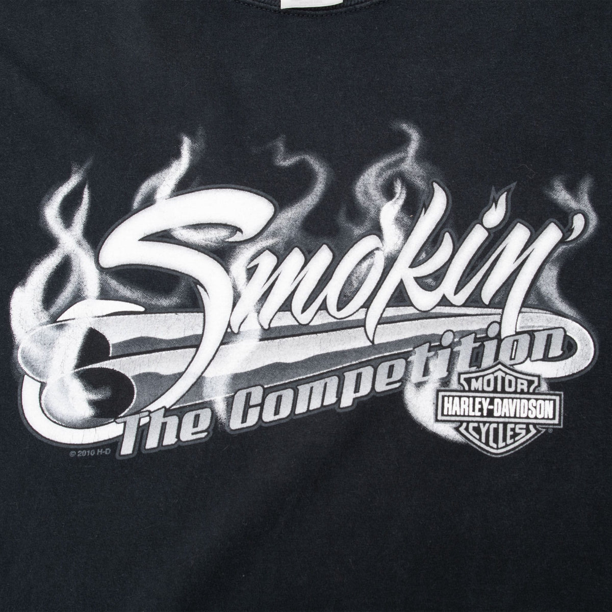 Close-up of Smokin' the Competition Harley-Davidson front print