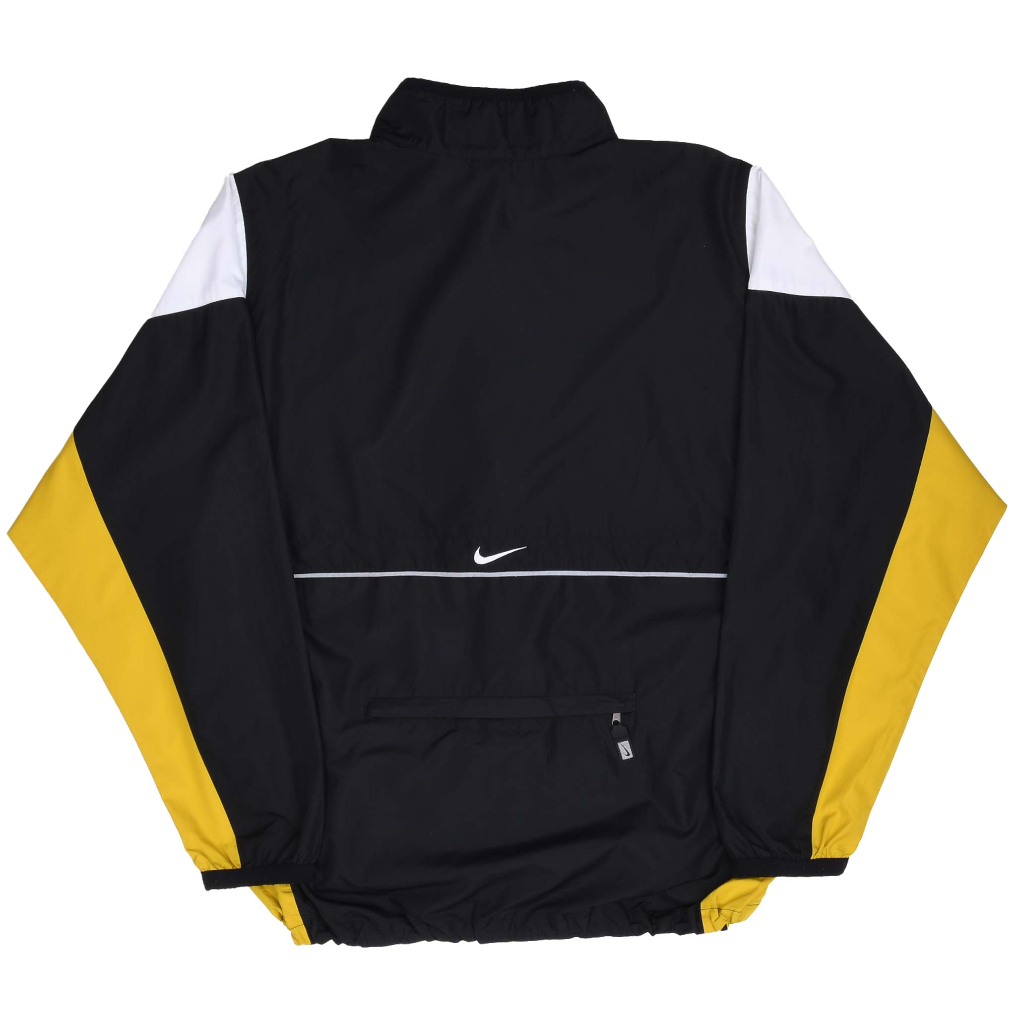 Vintage Nike Classic Swoosh Black And Yellow Windbreaker Jacket 1990S Size XL