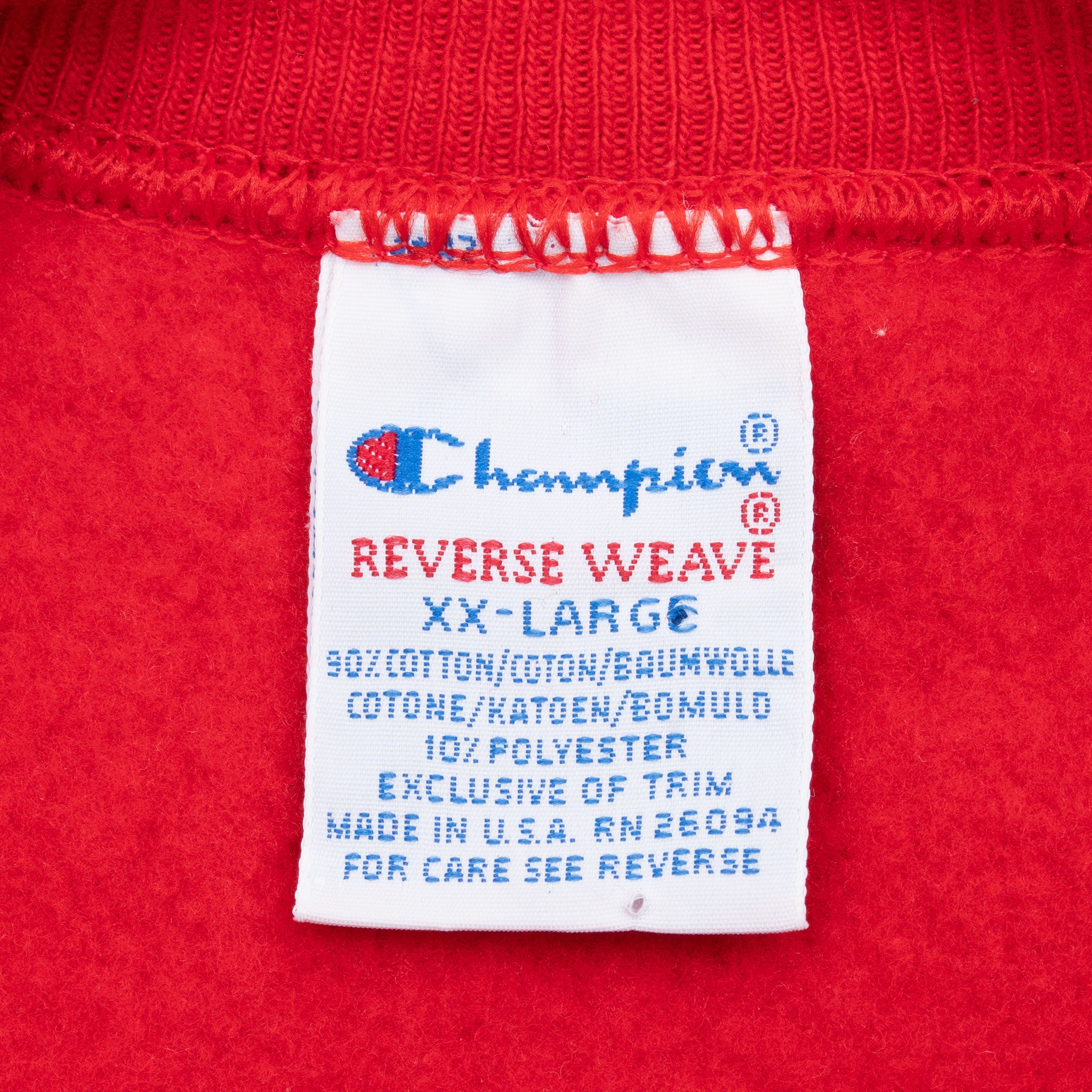 Vintage Reverse Weave Champion University Of Utah Sweatshirt 1990S Size 2XL Made In Usa