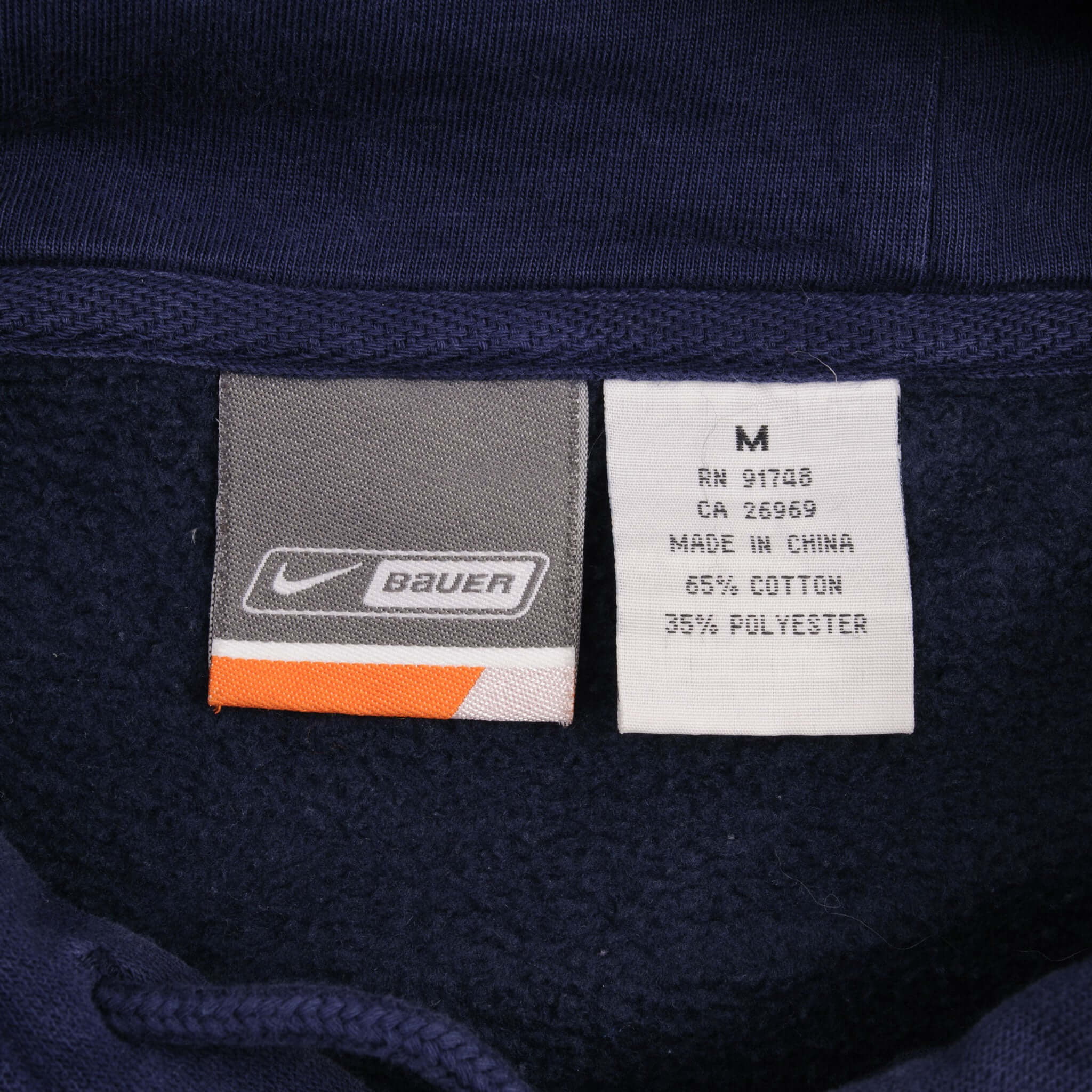 Vintage Nike Baeur Hockey Navy Blue Hoodie Sweatshirt 2000S Size Medium