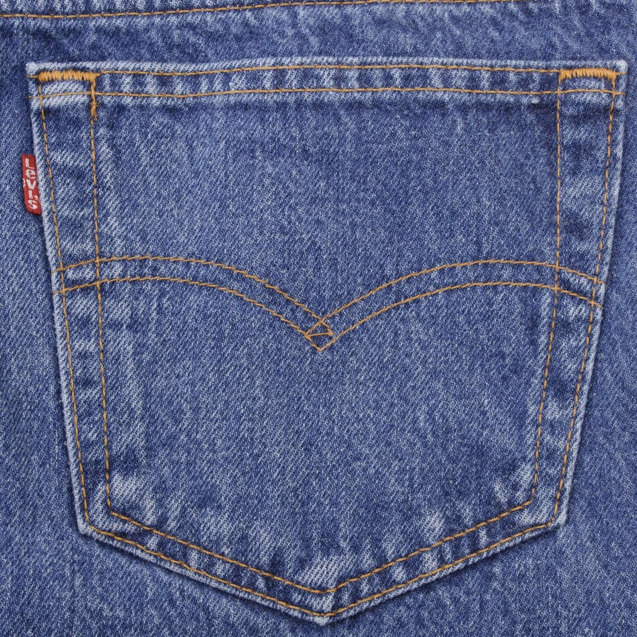 Beautiful Indigo Levis 501 Jeans 1980s Made in USA with Medium Wash Size on tag 34X36 Actual Size 34X33 Back Button #544 No Original Hem