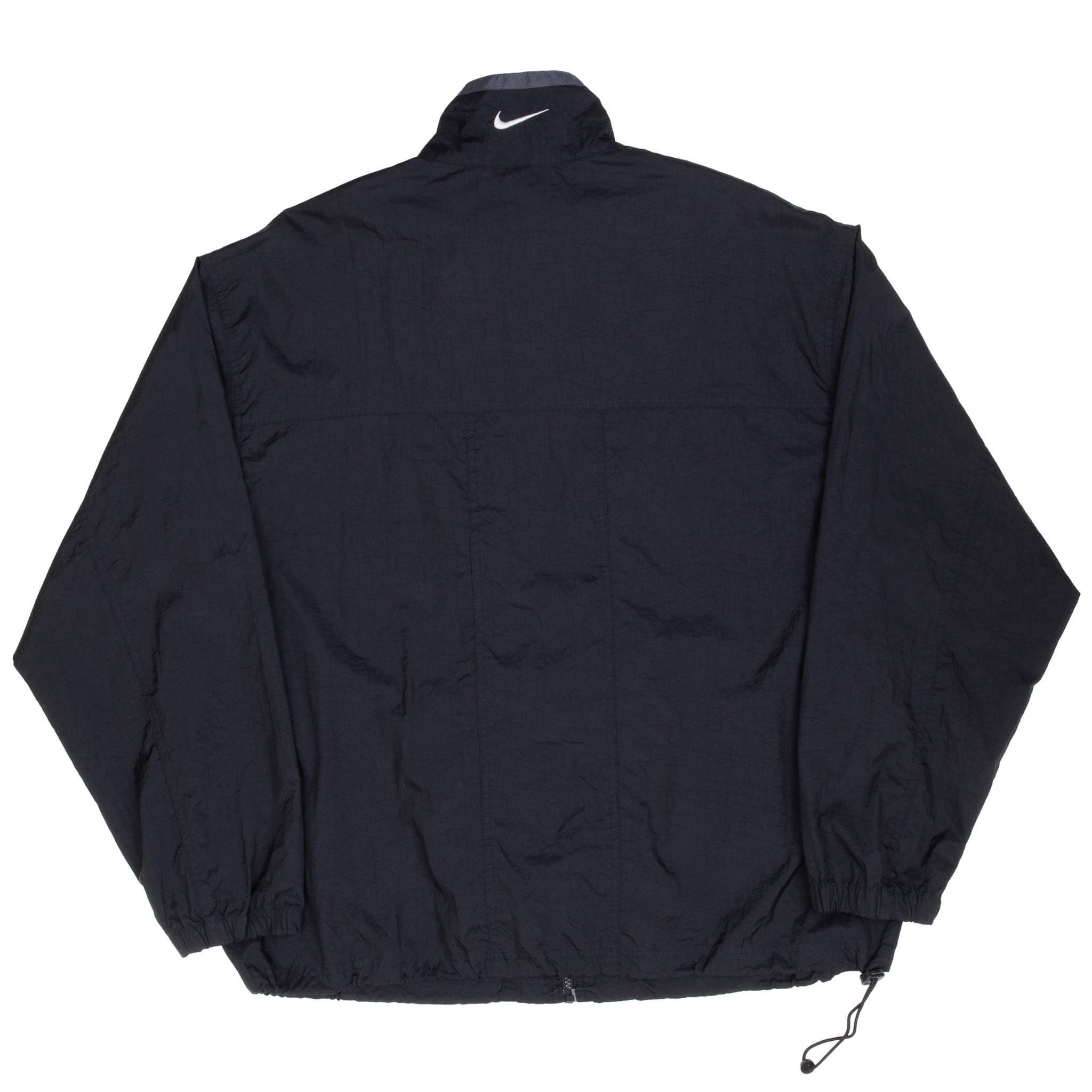 Vintage Nike Classic Swoosh Black Windbreaker Jacket 1990S Size Large
