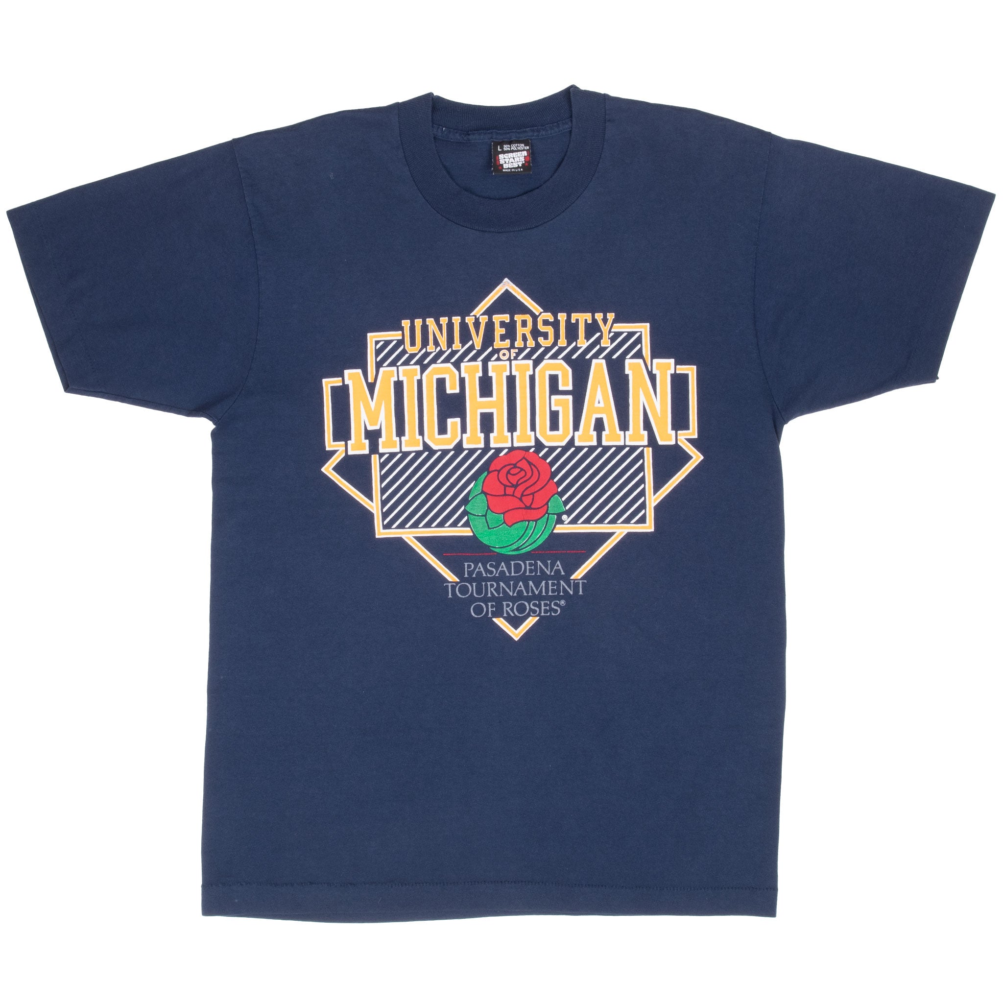 VINTAGE NCAA UNIVERSITY OF MICHIGAN ROSEBOWL 1990S TEE SHIRT MEDIUM MADE USA