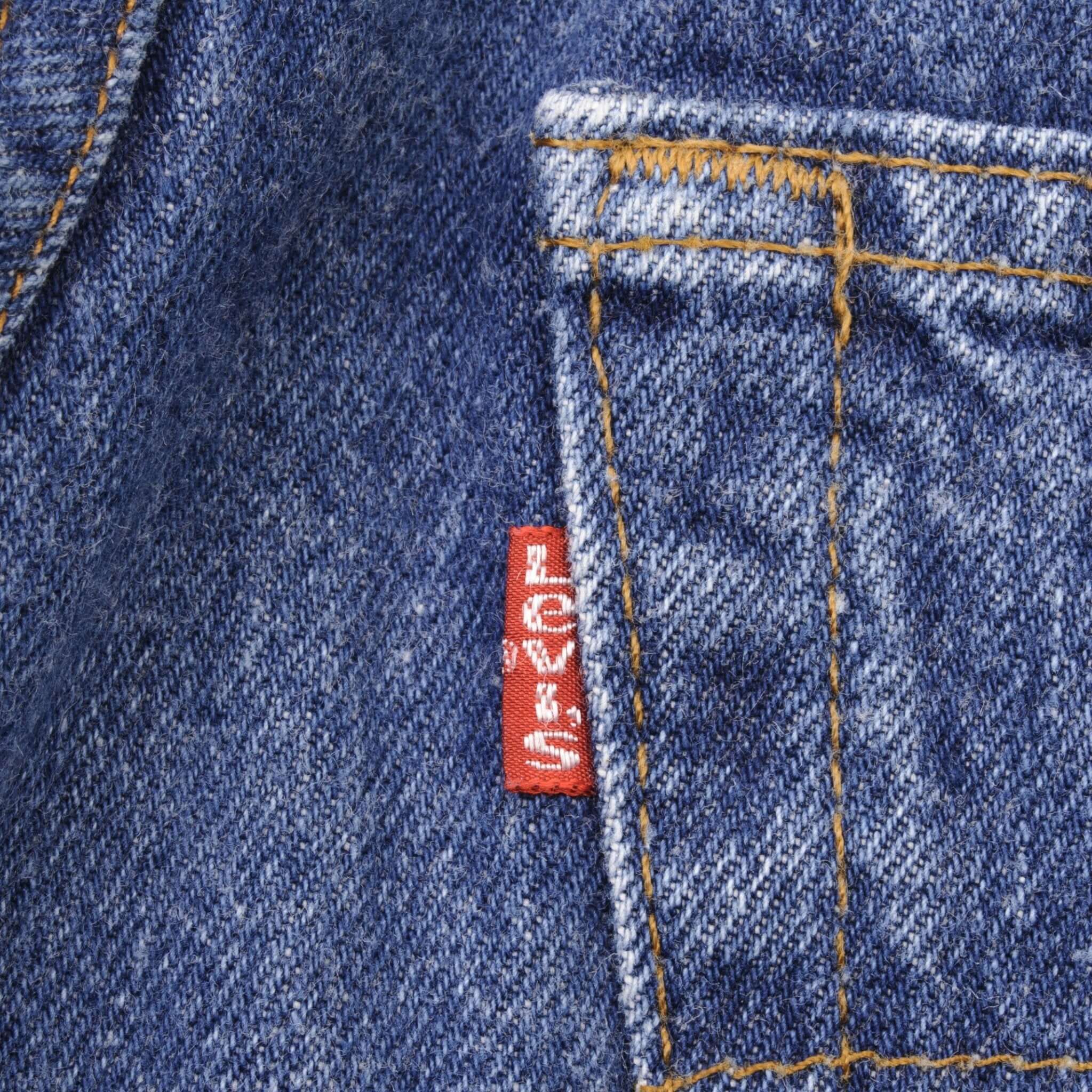 Beautiful Indigo Levis 501 Jeans 1980s Made in USA with Medium Dark Wash Size on tag 34X32 Actual Size 32X31 Back Button #571