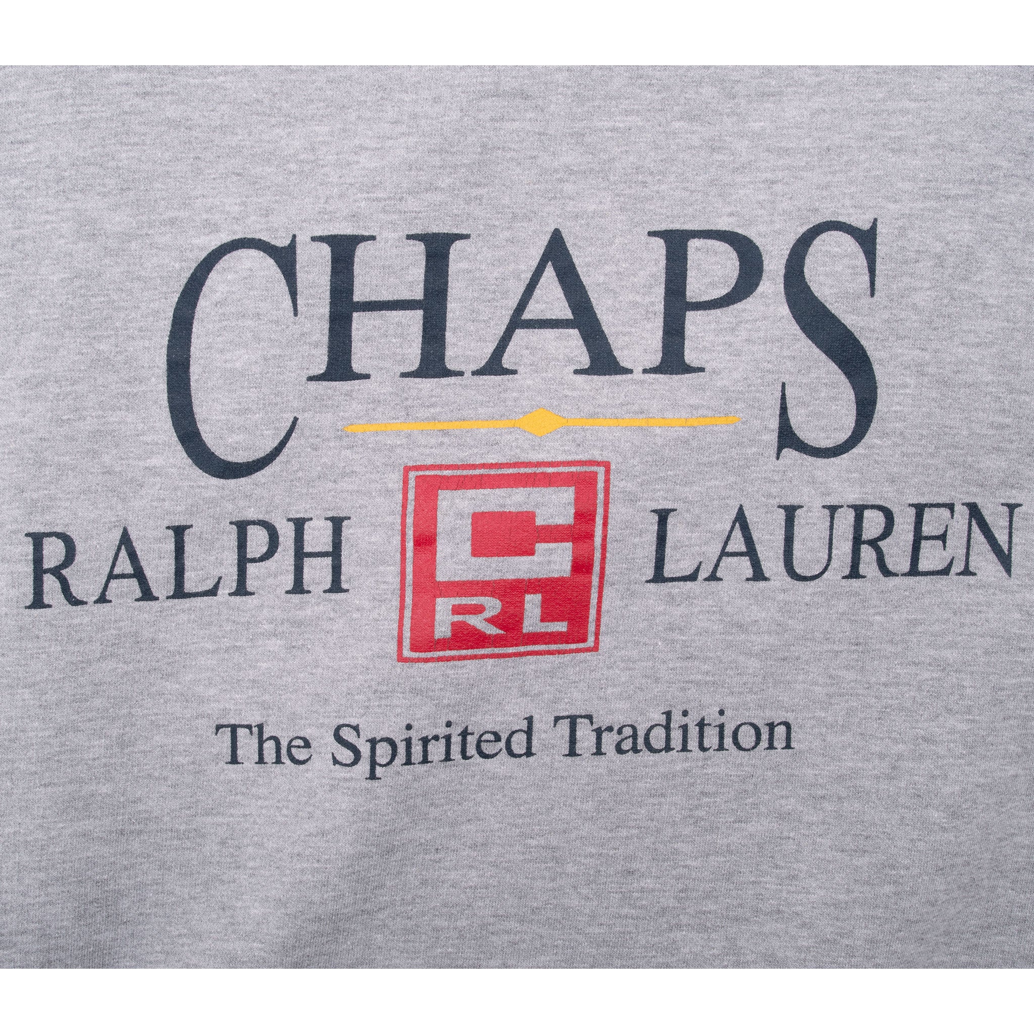 Vintage Chaps Ralph Lauren Grey Sweatshirt Size 2XL 1990S