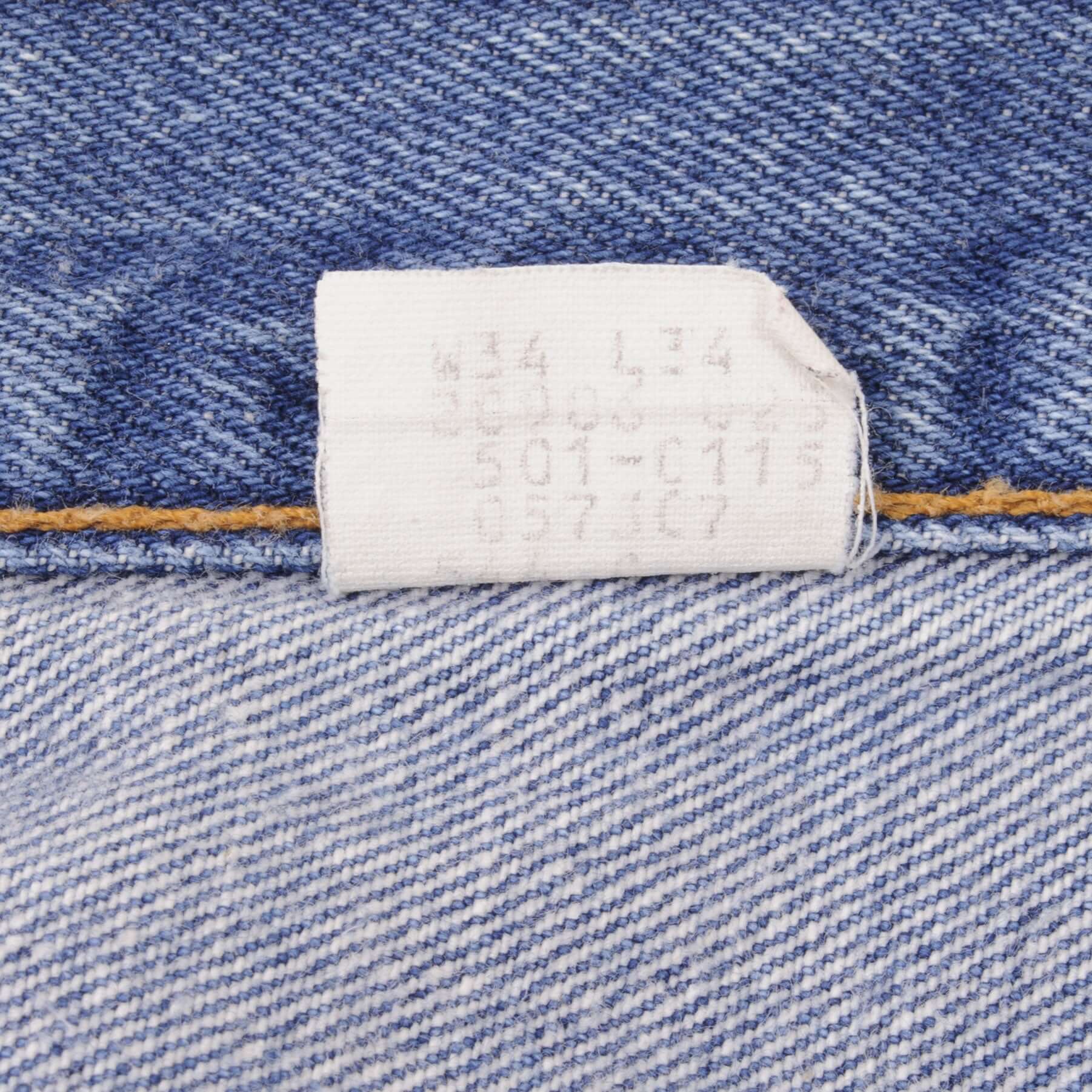 Beautiful Indigo Levis 501 Jeans 1980s Made in USA with Medium Wash Size on tag 34X34 Actual Size 33X34 Back Button #544