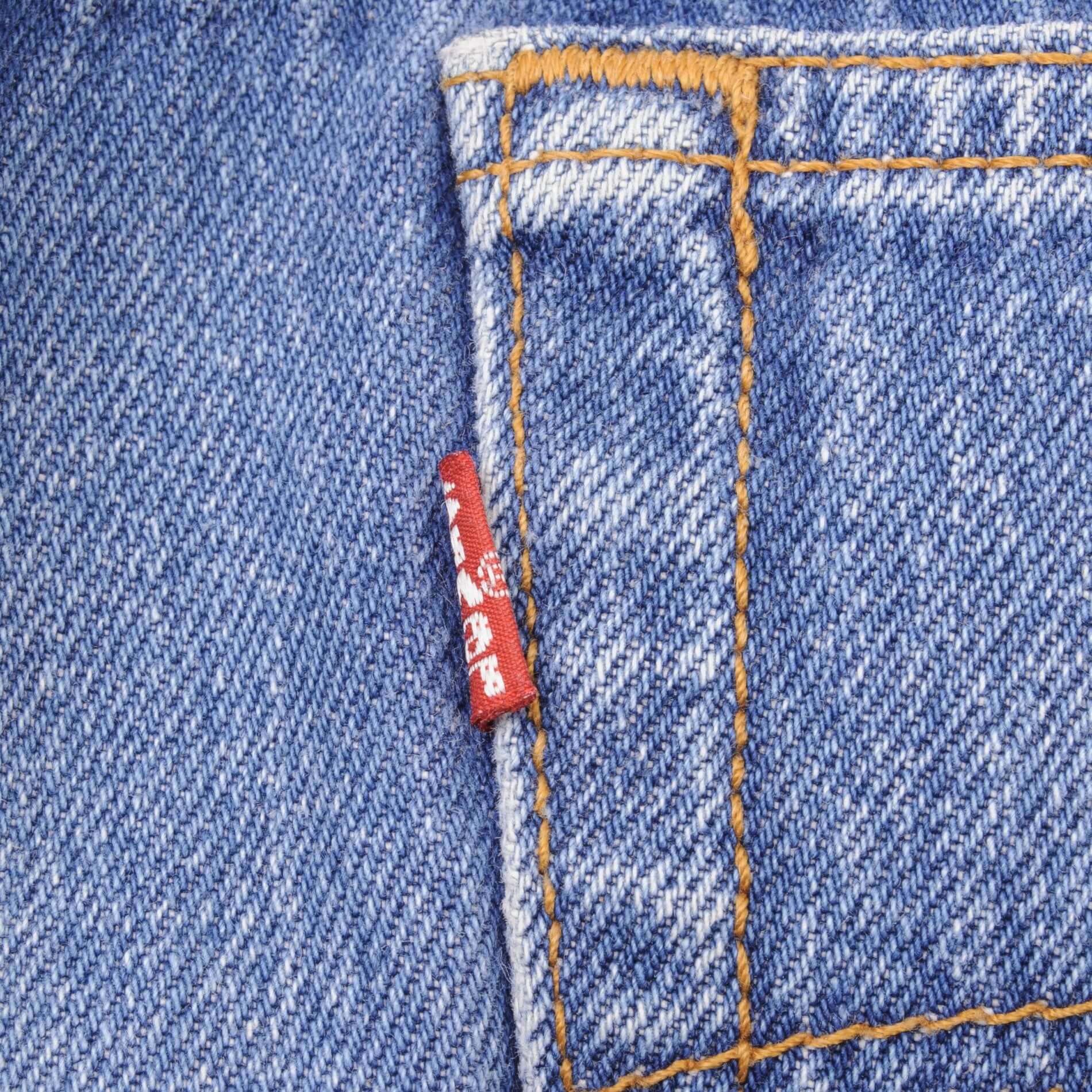 Beautiful Indigo Levis 501 Jeans 1980s Made in USA with Medium Wash Size on tag 34X34 Actual Size 33X34 Back Button #544