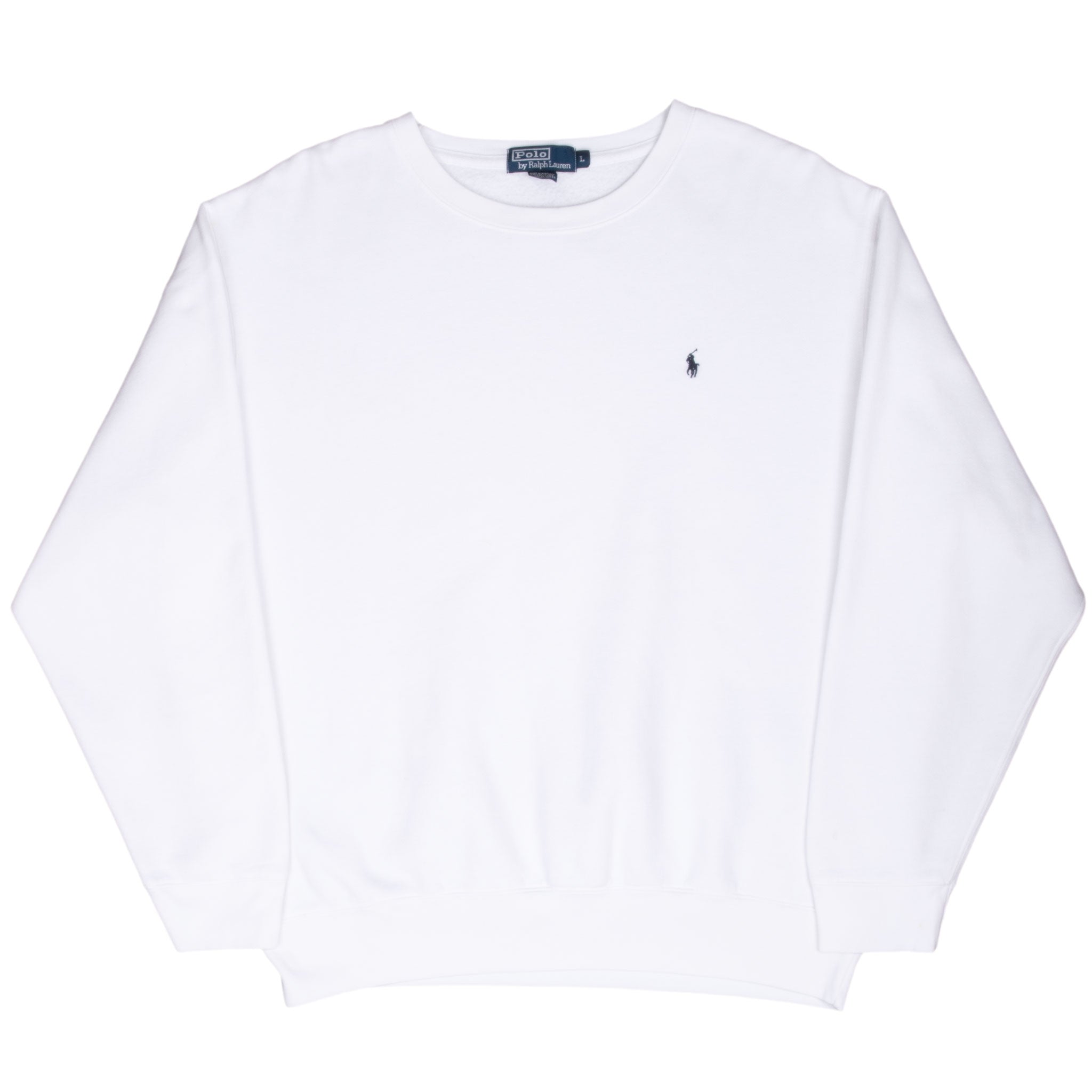 Vintage Polo Ralph Lauren Classic Crewneck White Sweatshirt Size Large 1990S Made In USA