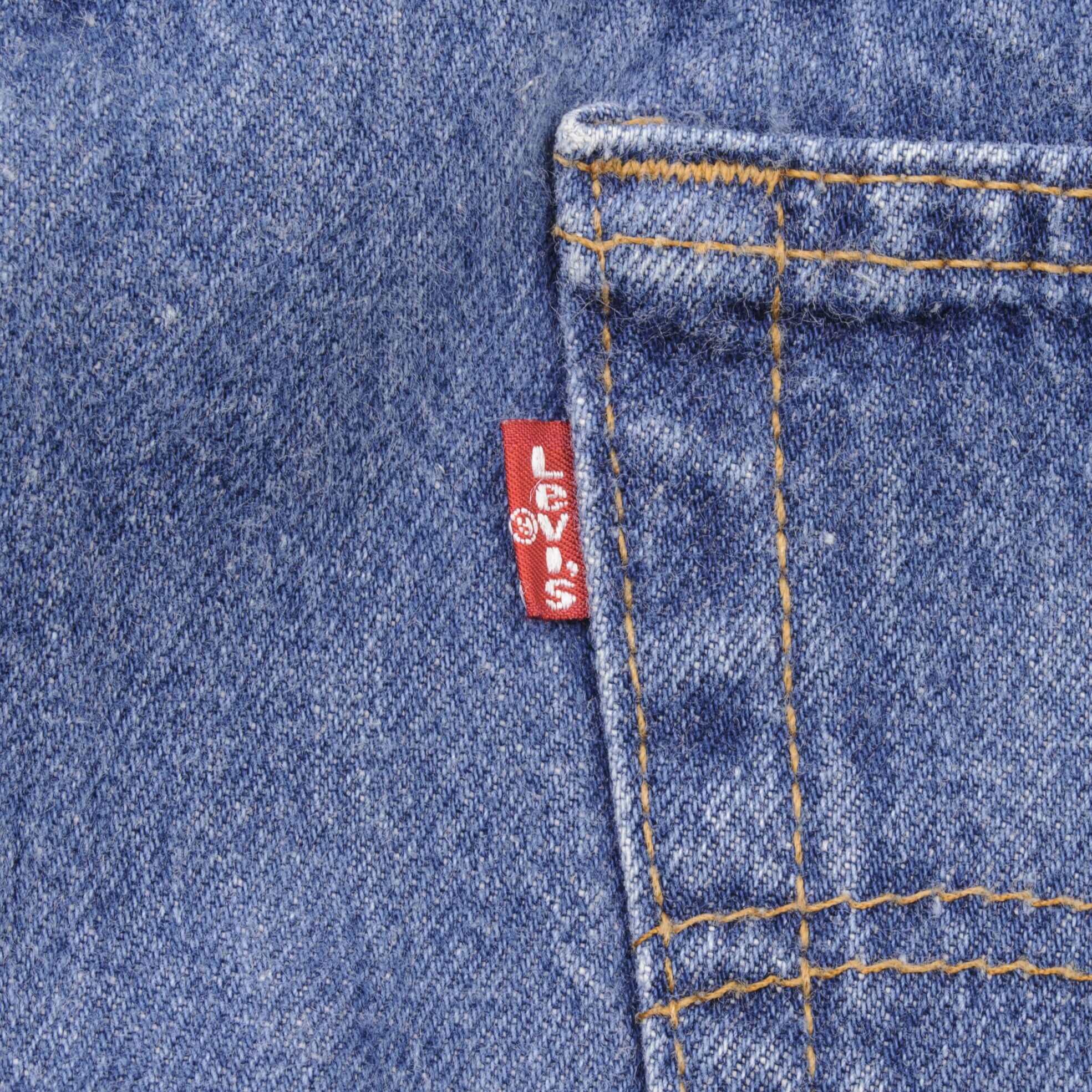 Beautiful Indigo Levis 501 Jeans 1980s Made in USA with Medium Wash Size on tag 36X30 Actual Size 35X27 Back Button #511