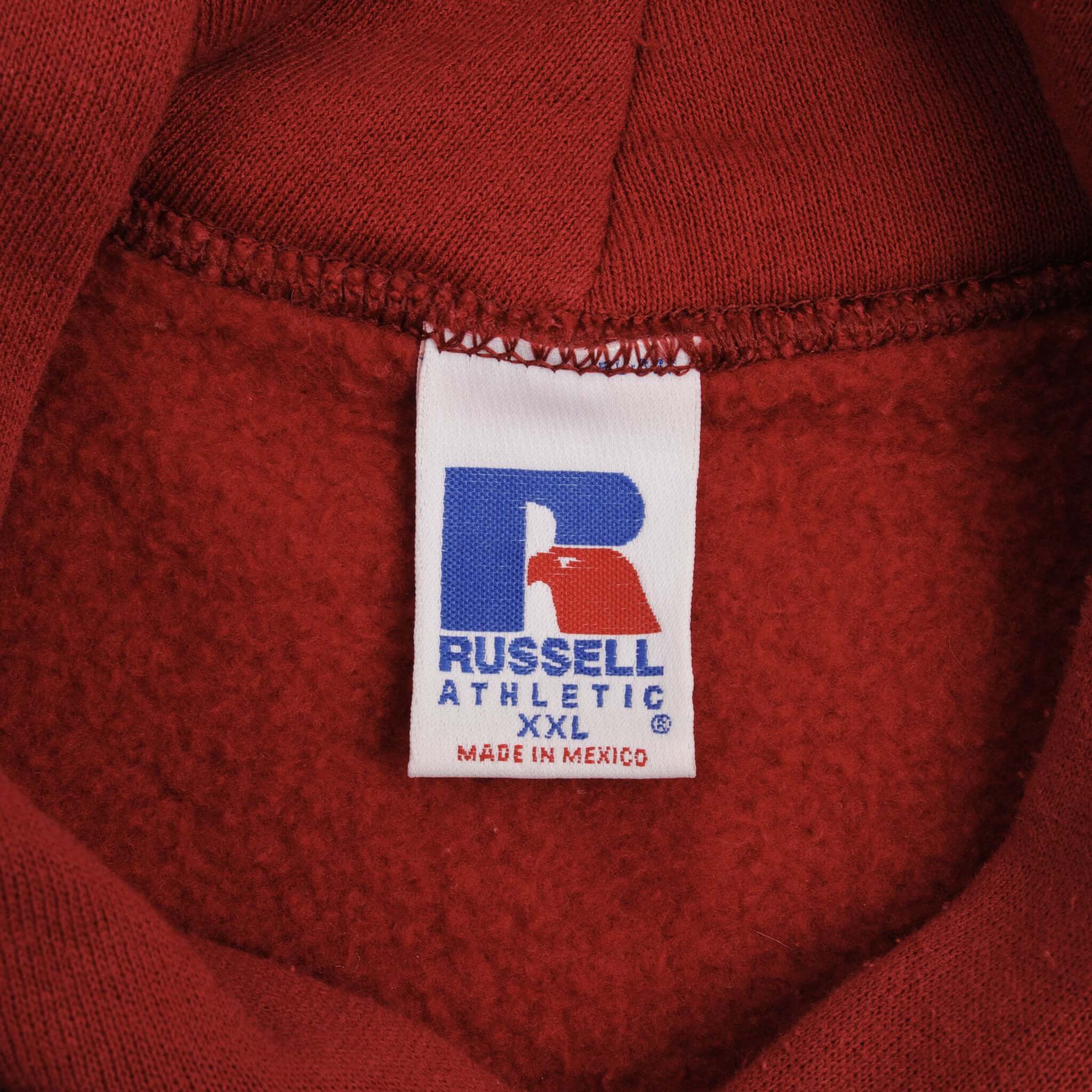 Vintage USC Russell Red Hoodie Sweatshirt 1990S Size 2XL