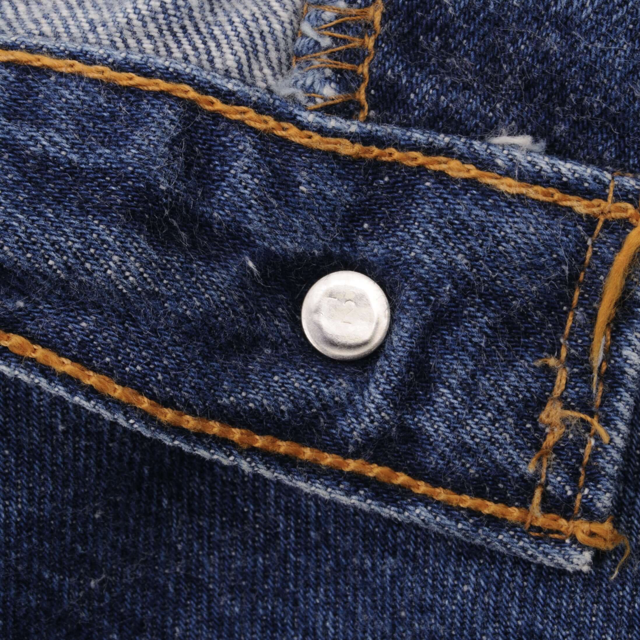 Beautiful Indigo Levis 501 Jeans 1990s Made in USA with Medium Wash Size on tag 34X34 Actual Size 34X32 Back Button #524