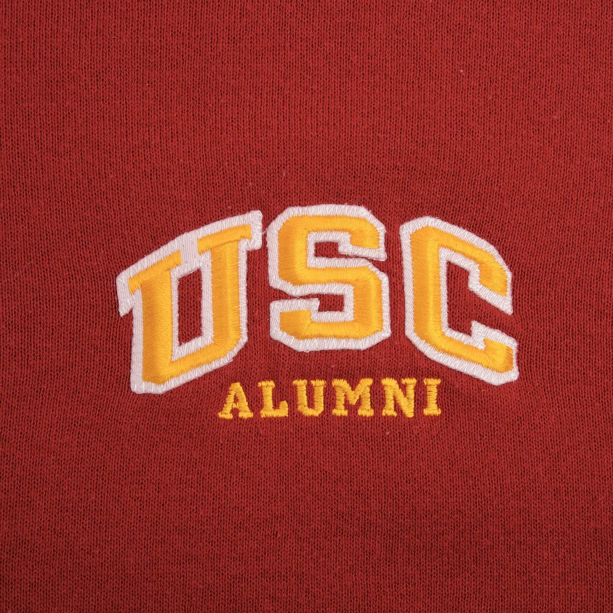 Vintage USC Russell Red Hoodie Sweatshirt 1990S Size 2XL