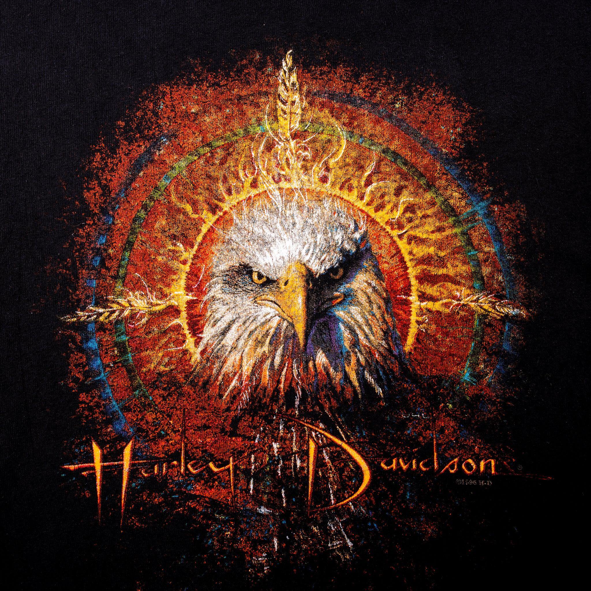 Vintage Harley Davidson Eagle Santa Cruz California Details Tee Shirt 1996 Size XL With Single Stitch Made In USA