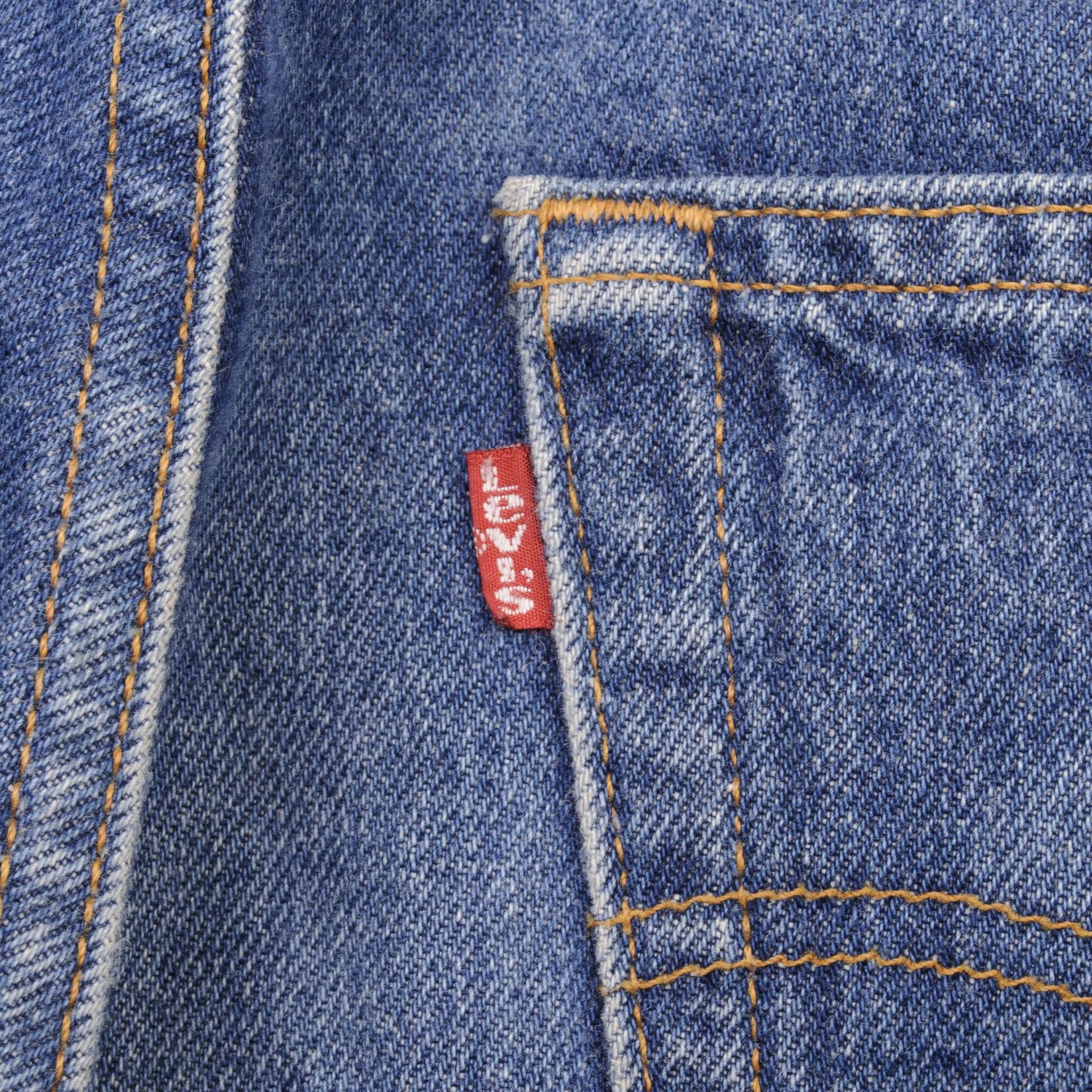 Beautiful Indigo Levis 501 Jeans 1990s Made in USA with Medium Wash Size on tag 34X34 Actual Size 34X32 Back Button #524