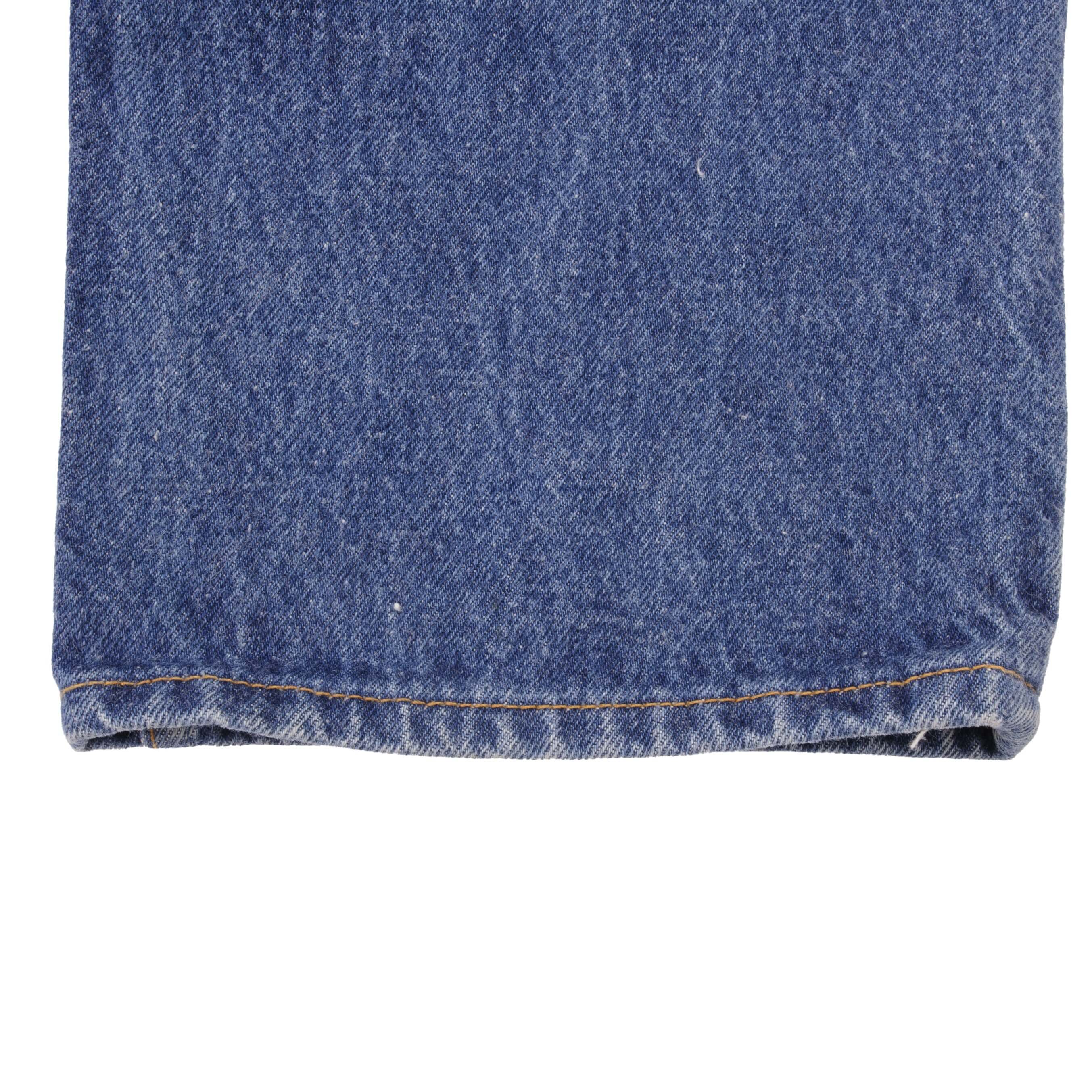 Beautiful Indigo Levis 501 Jeans 1990s Made in USA with Medium Wash Size on tag 34X34 Actual Size 34X32 Back Button #524