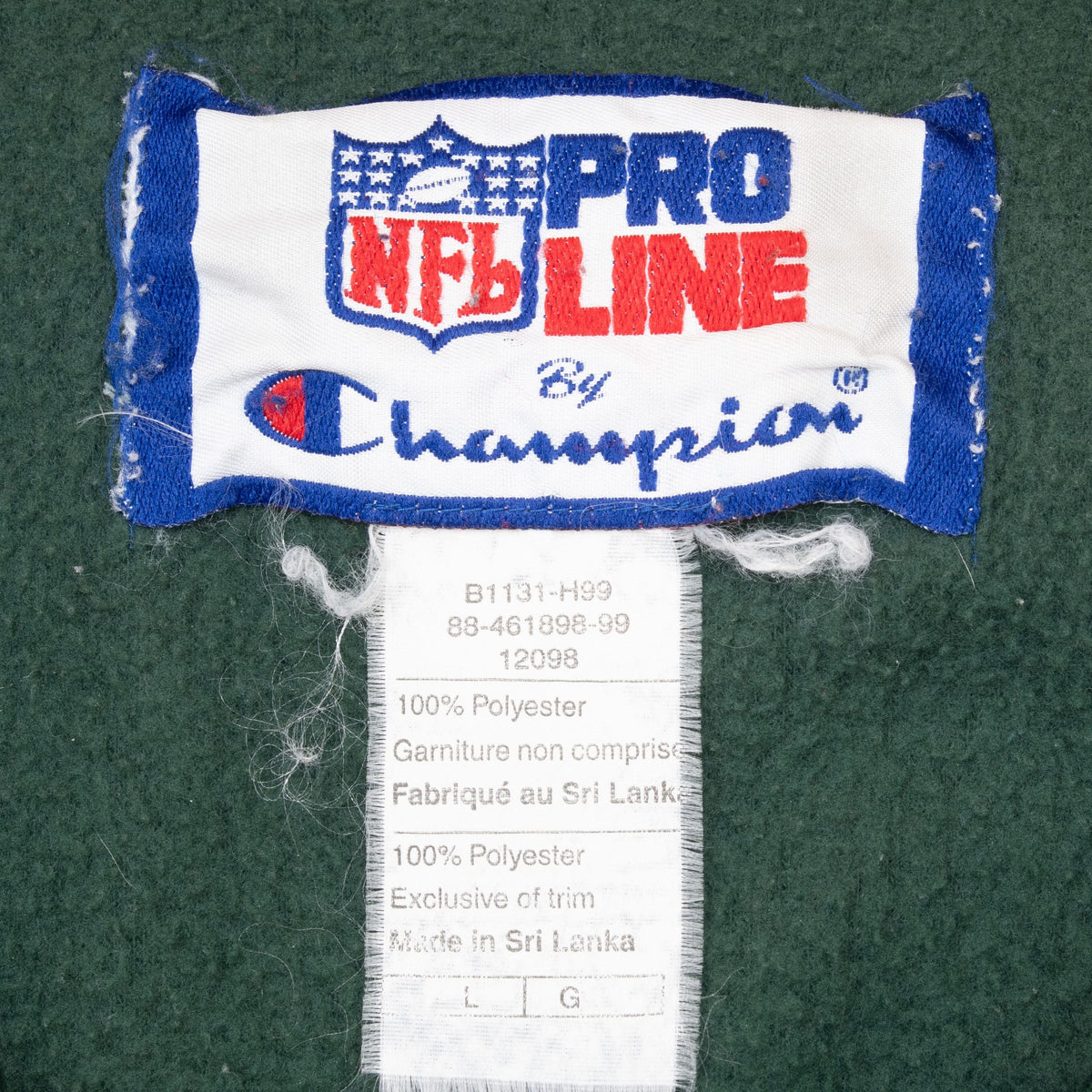 Vintage Nfl Green Bay Packers Quarter Zip Champion Fleece Jacket Size Large 1990S