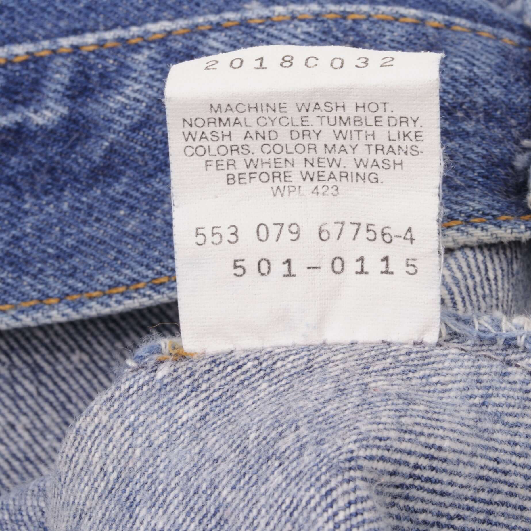 Beautiful Indigo Levis 501 Jeans 1990s Made in USA with Medium Wash Size on tag 34X34 Actual Size 34X29 1/2 Back Button #553 Not Original Hem