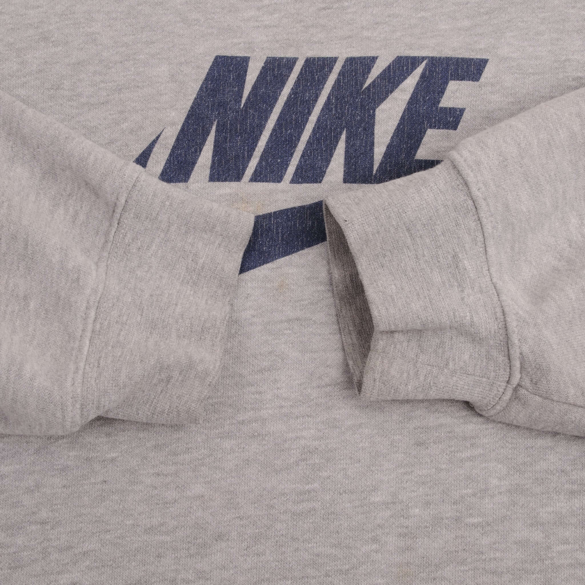 Vintage Nike Spellout Swoosh Grey Sweatshirt 1990S Size Large