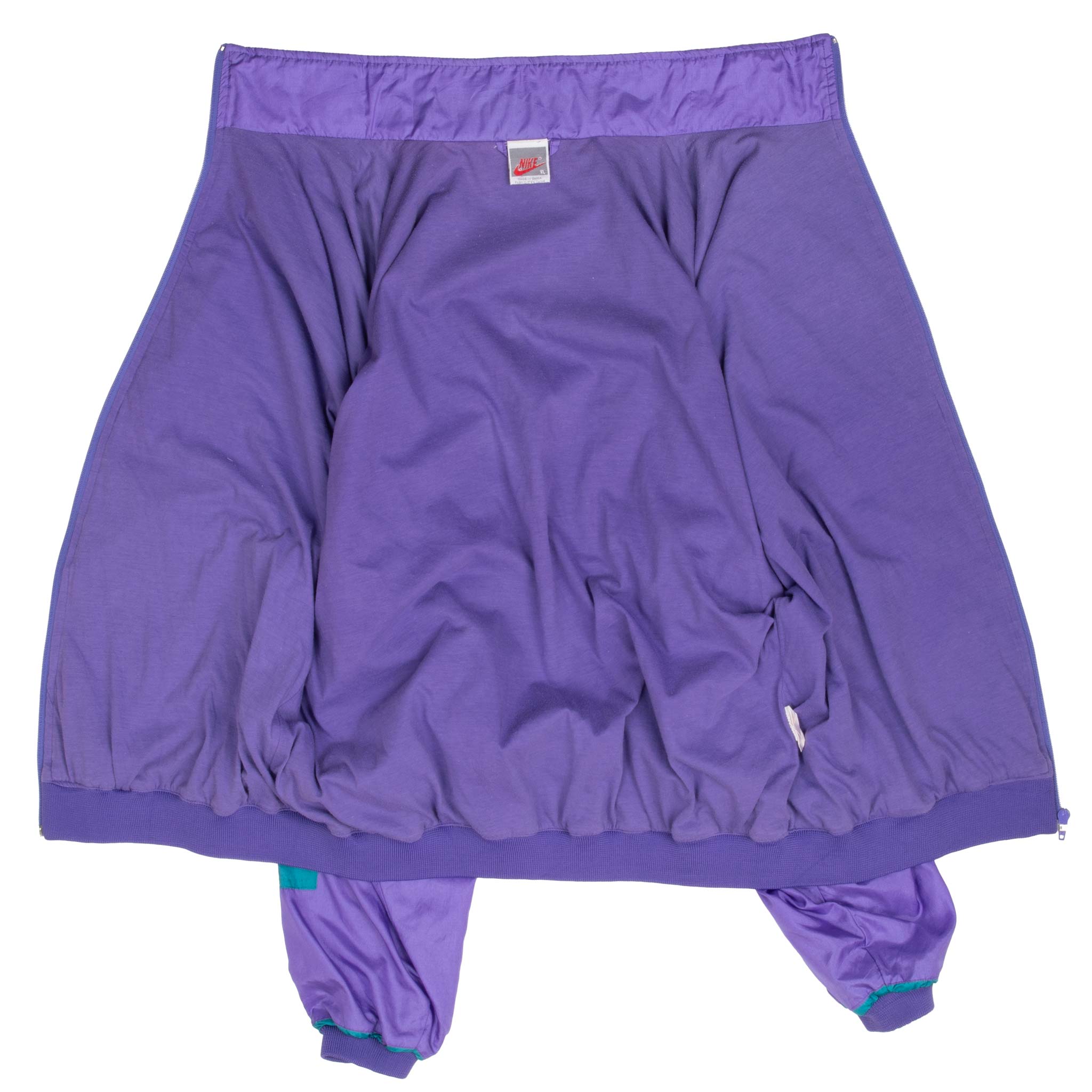 Vintage Nike Swoosh Purple And Cyan Windbreaker Jacket Late 1980S Size XL