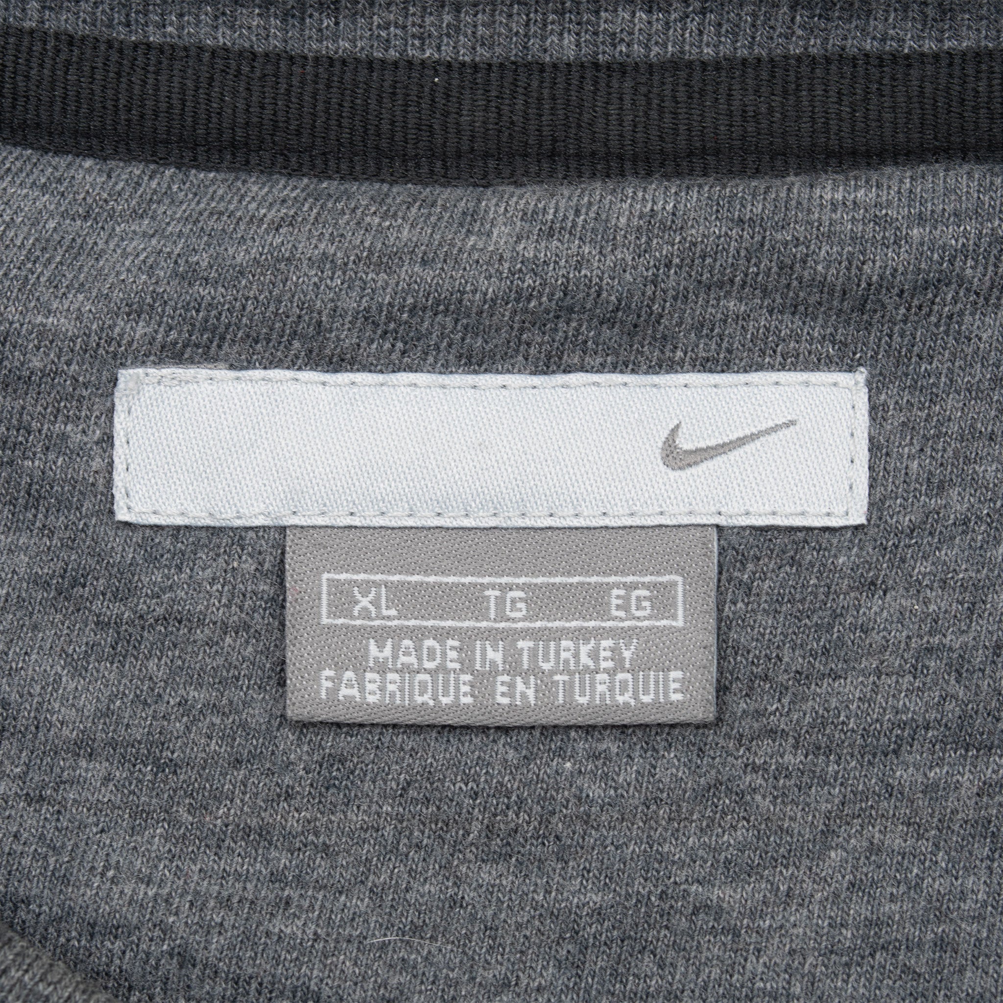 Vintage Nike Classic Swoosh Dark Grey Sweatshirt 2000S Size XL