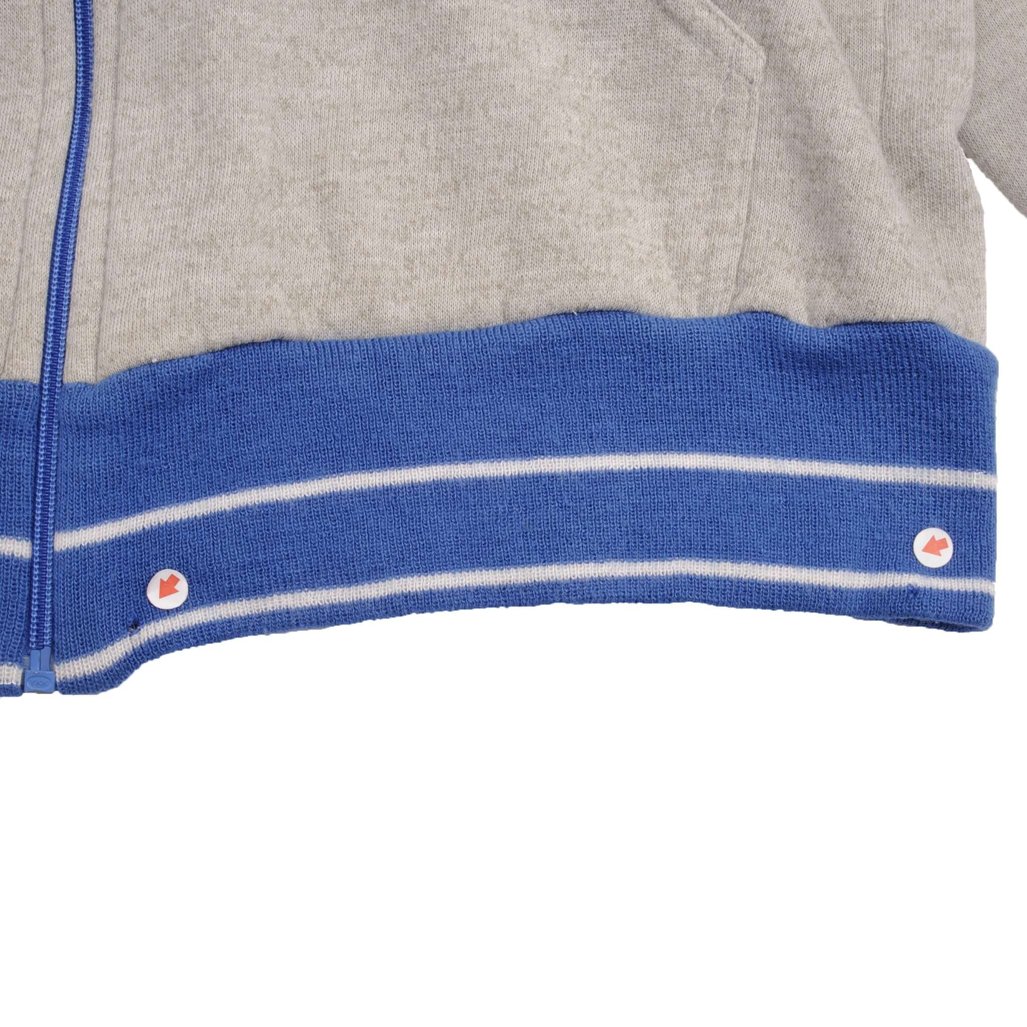 VINTAGE NIKE CLASSIC SWOOSH GREY FULL ZIP HOODIE SWEATSHIRT 1970S SIZE MEDIUM