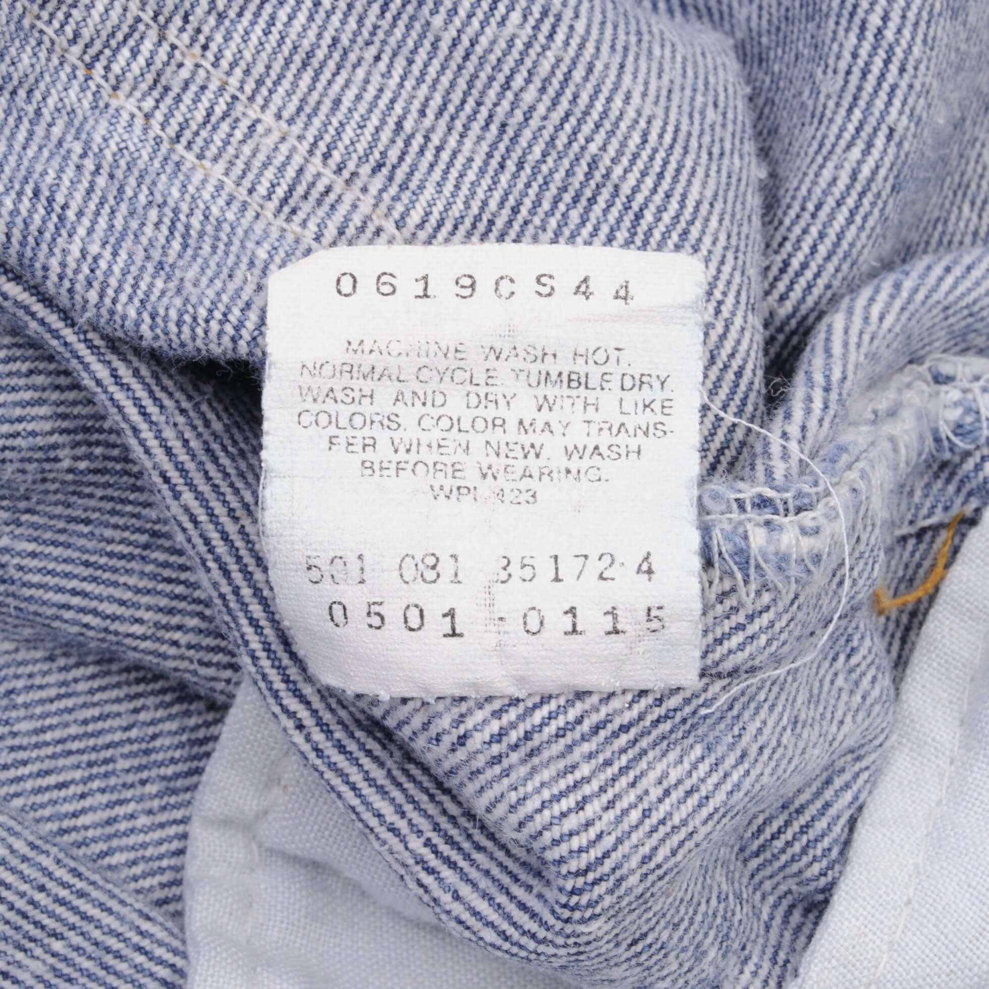 Beautiful Indigo Levis 501 Jeans 1980s Made in USA with Medium Light Wash With Light Whiskers Size on tag 38X36 Actual Size 36X36 Back Button #501