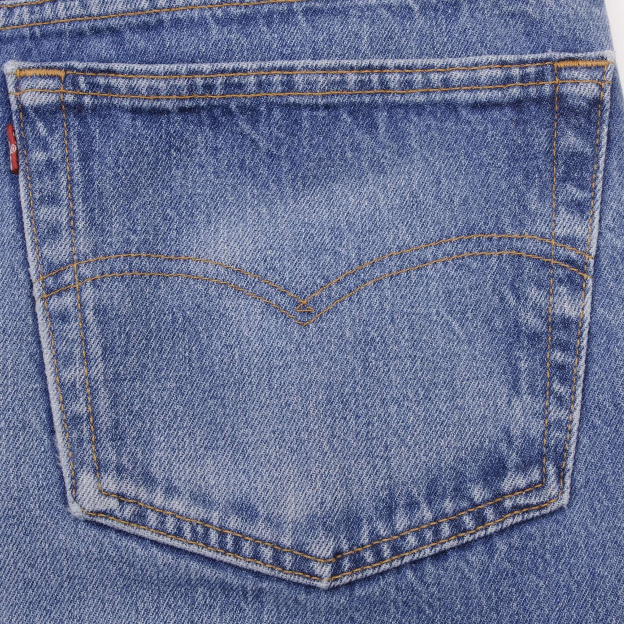 Beautiful Indigo Levis 501 Jeans 1980s Made in USA with Medium Light Wash With Light Whiskers Size on tag 38X36 Actual Size 36X36 Back Button #501