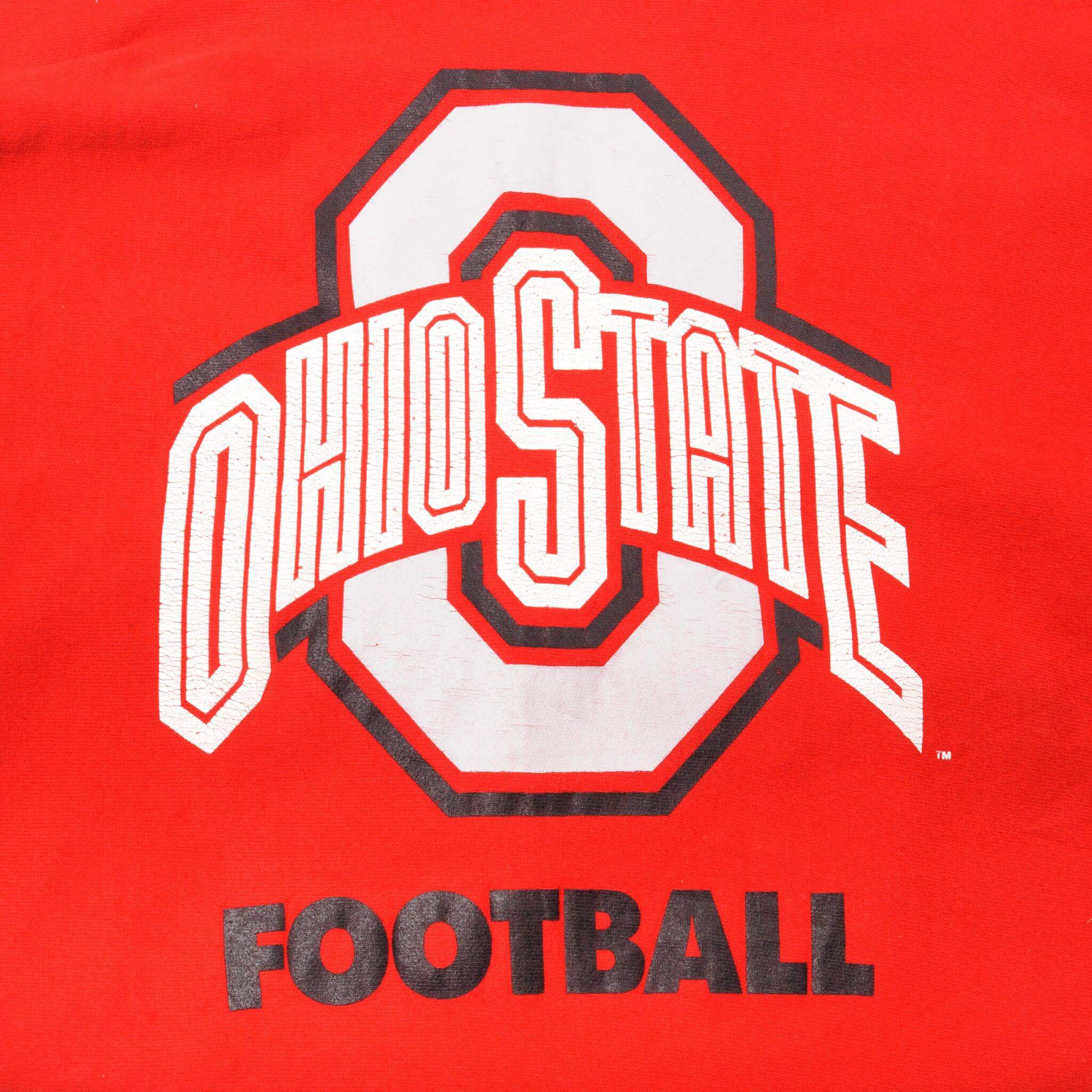 Vintage Red Champion Ohio State University Football Team Sweater 90S Size Xlarge. Made In USA.