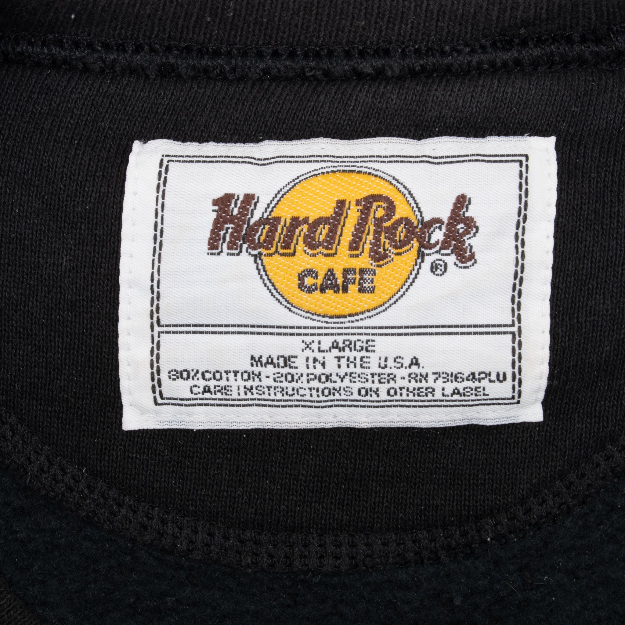 VINTAGE HARD ROCK CAFE PHILADELPHIA EMBROIDERED BLACK SWEATSHIRT 1990S XL MADE USA