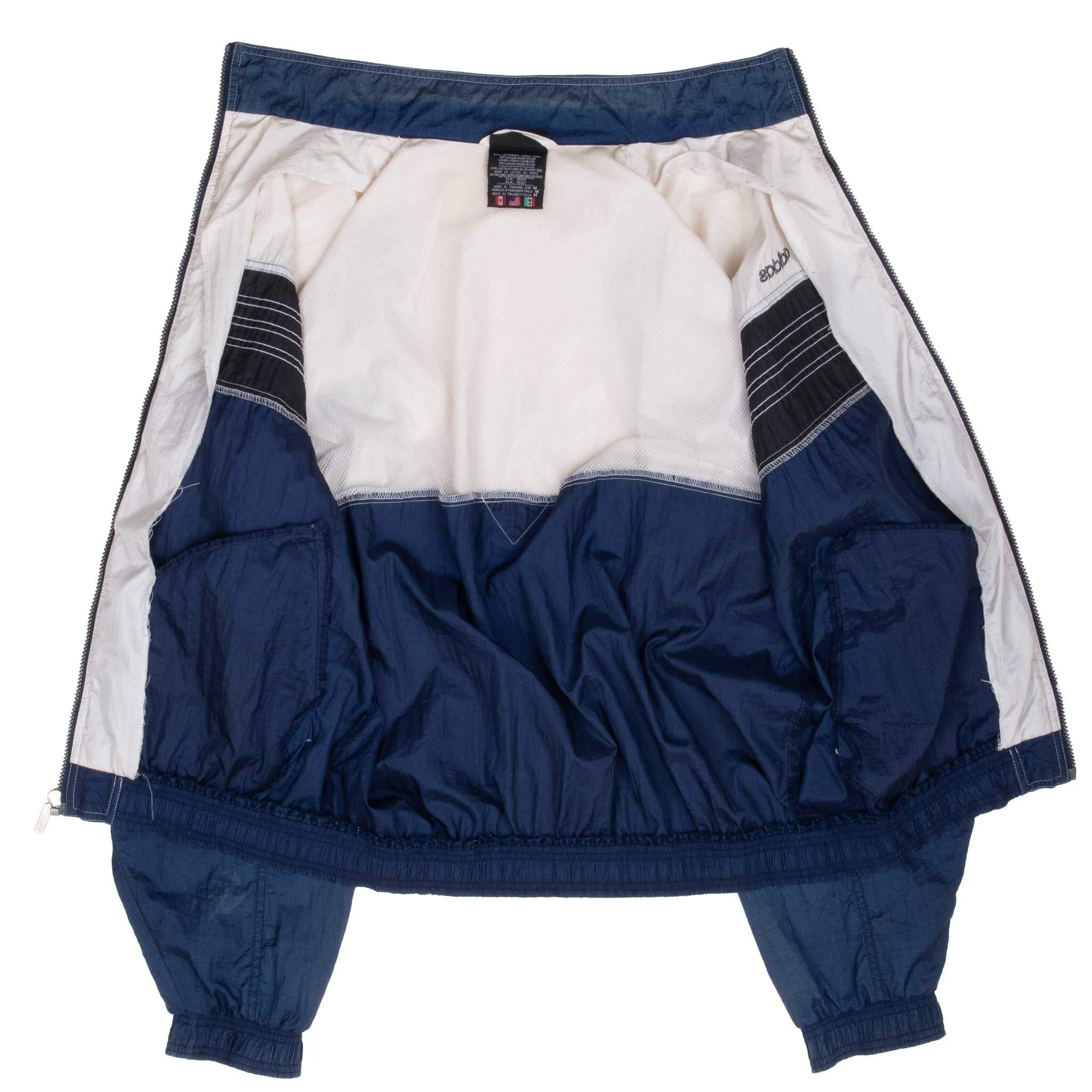 Vintage Adidas Blue & White Windbreaker Jacket 1990S Size Medium