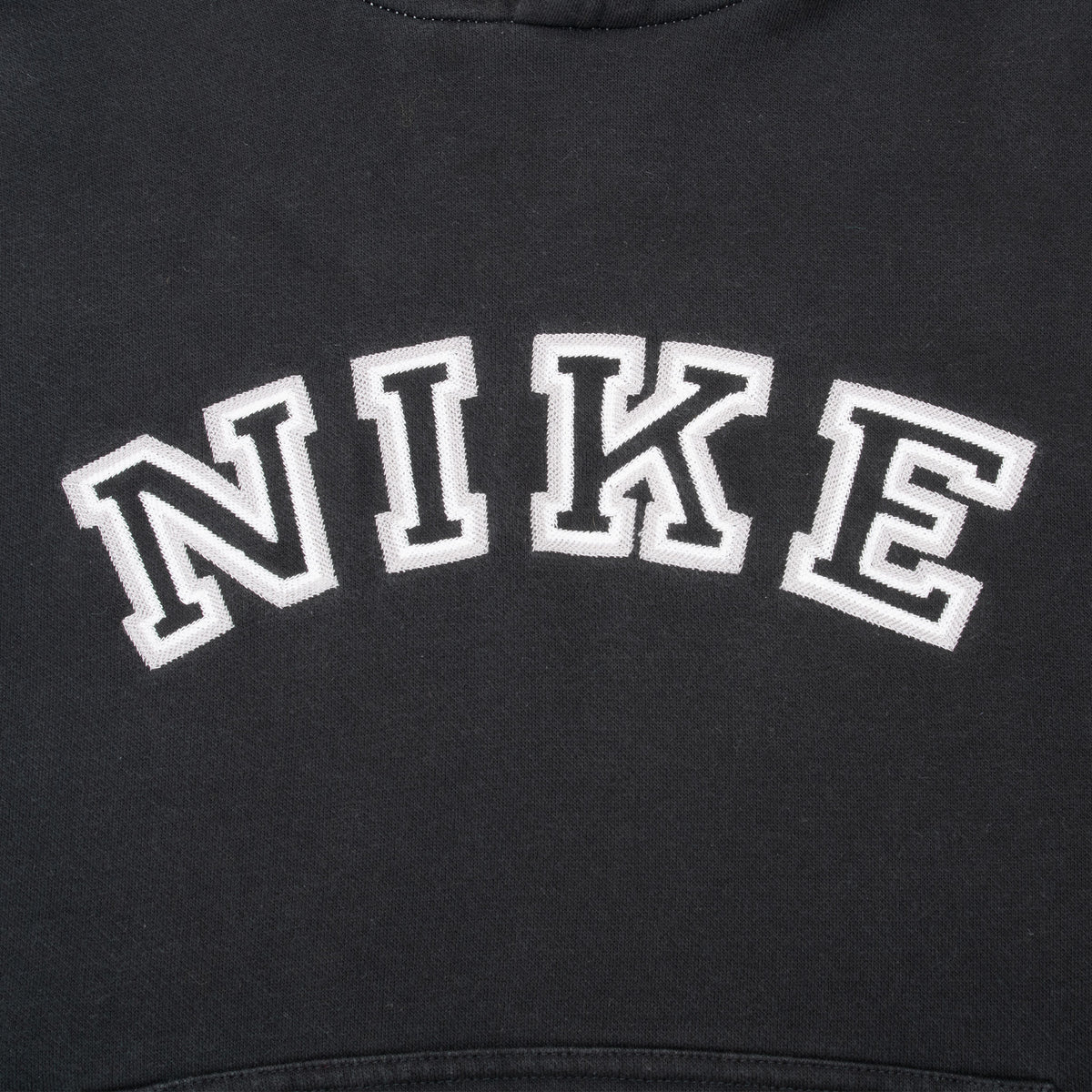 Vintage Nike Spellout Black Hoodie Sweatshirt 2000S Size Large