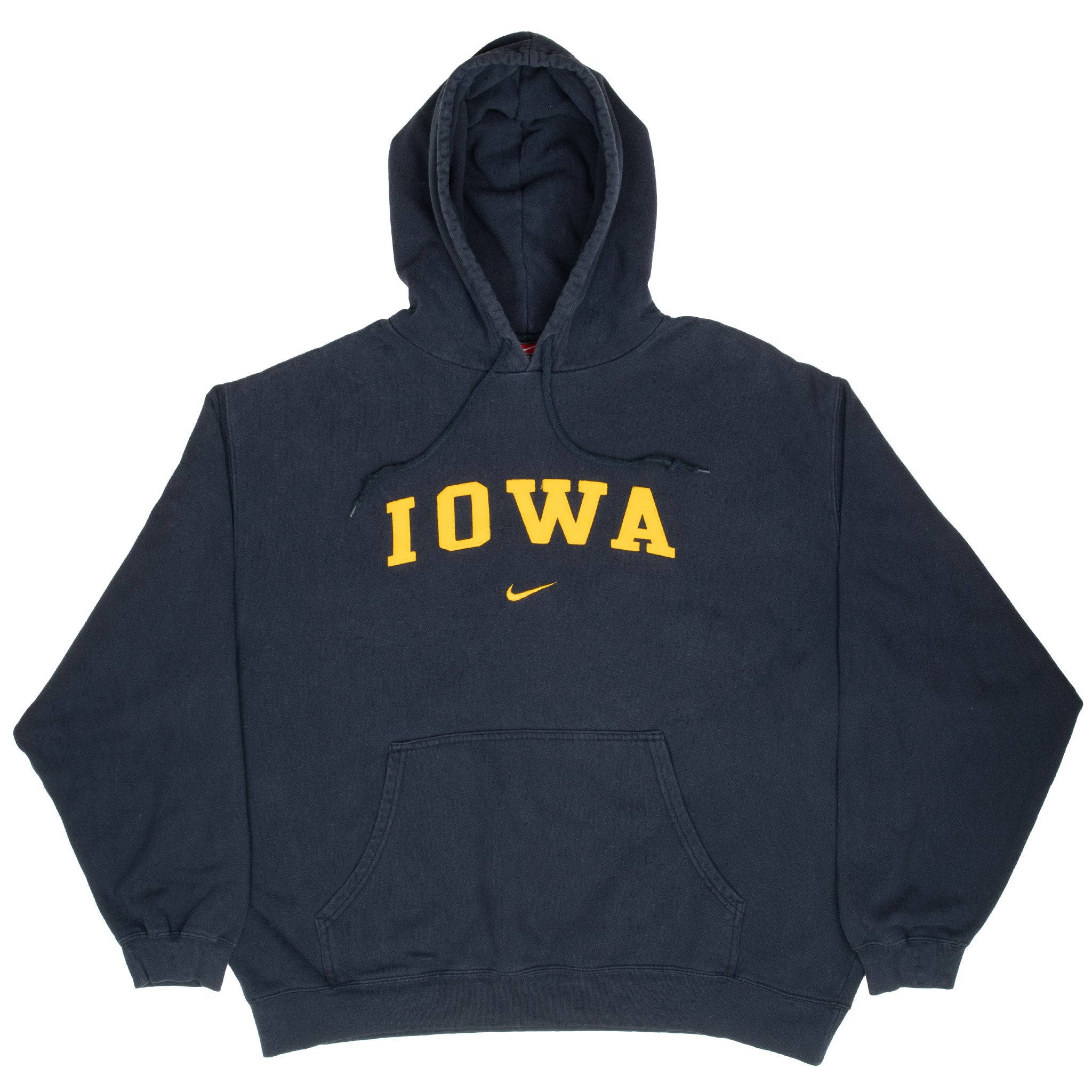 Vintage Ncaa Nike Iowa Center Swoosh Hoodie Sweatshirt 1990S Size 2XL