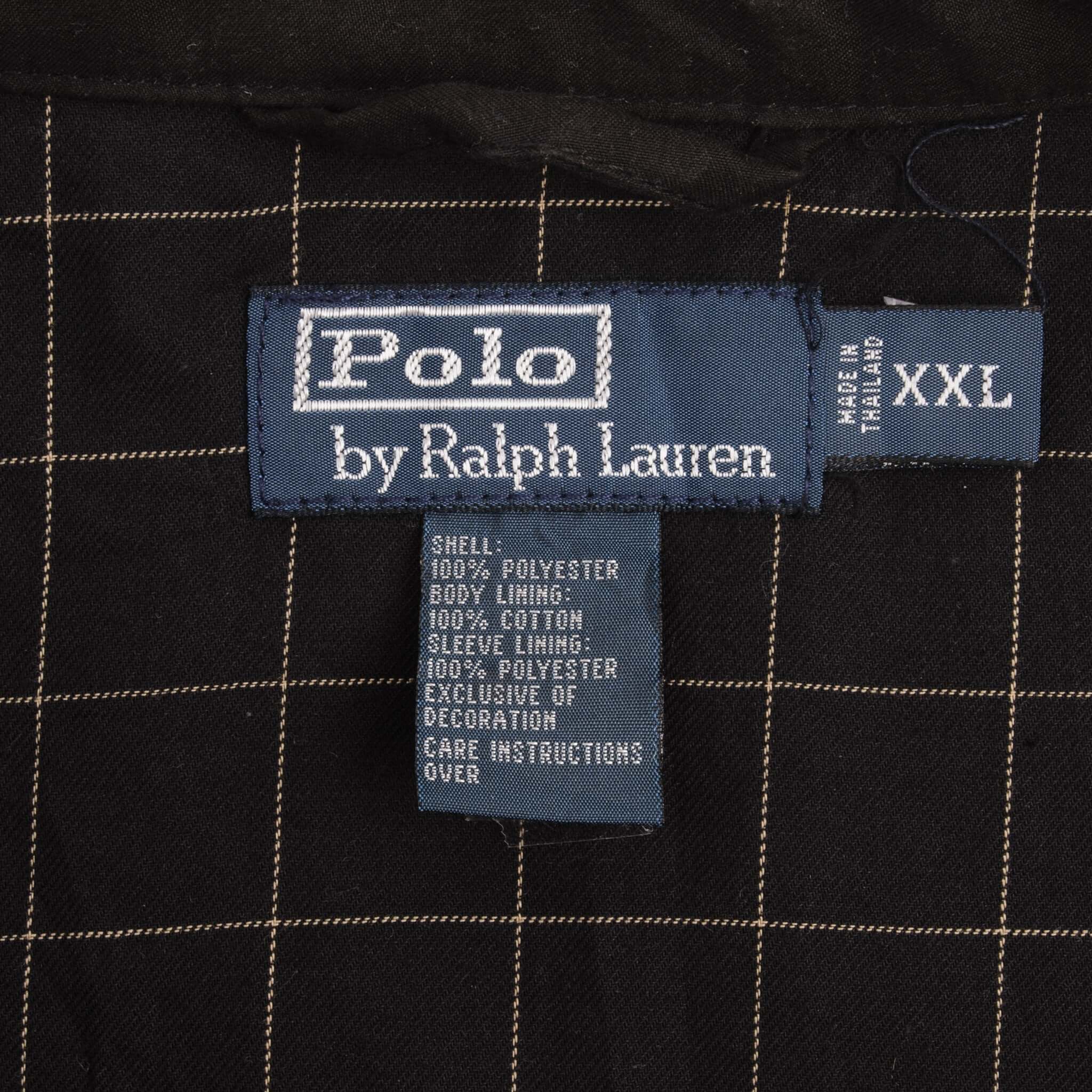 Vintage Polo Ralph Lauren Black Harrington Golf Jacket 1990S Size 2XL