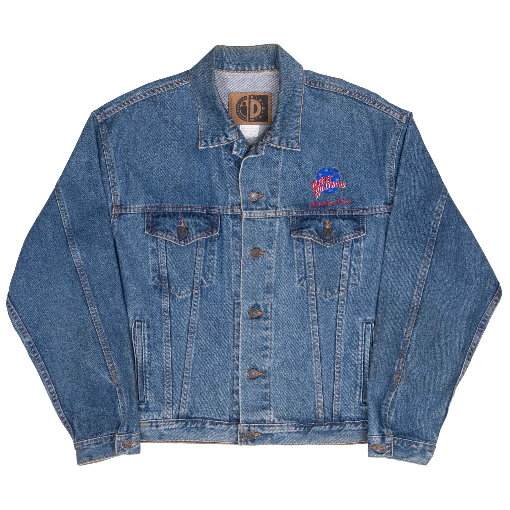 Vintage Planet Hollywood Atlantic City Denim Jacket 1990S Size Large